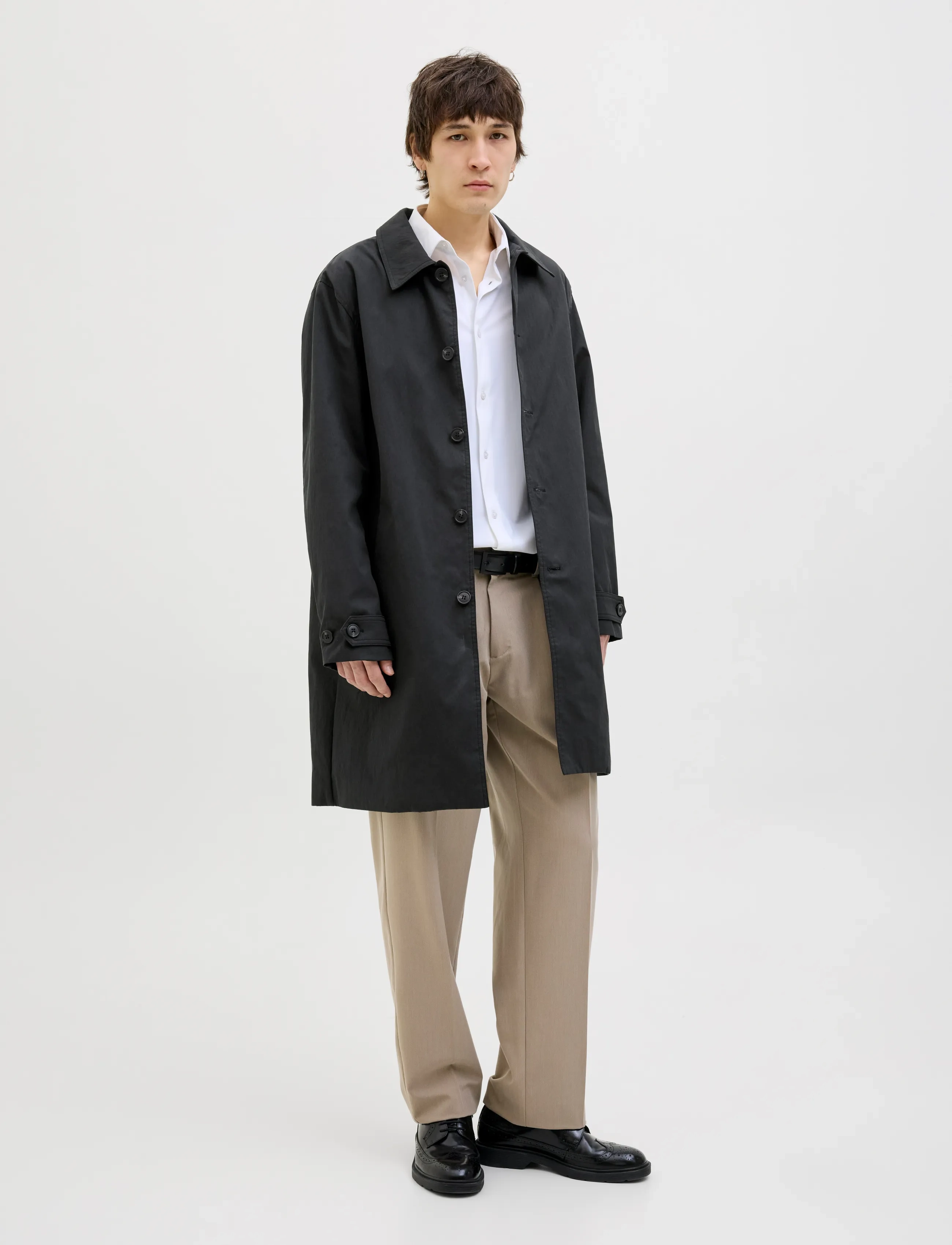 Jack & Jones - JPRCCMILES MAC COAT SN - ploni paltai - black - 3