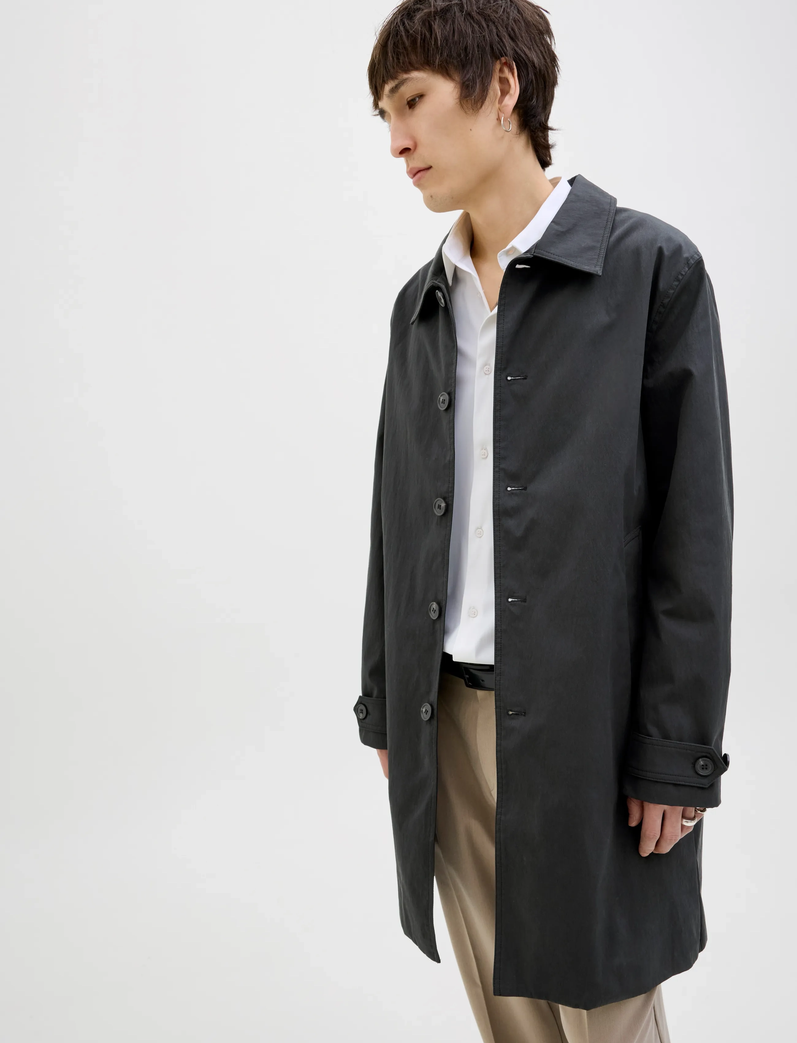 Jack & Jones - JPRCCMILES MAC COAT SN - ploni paltai - black - 4