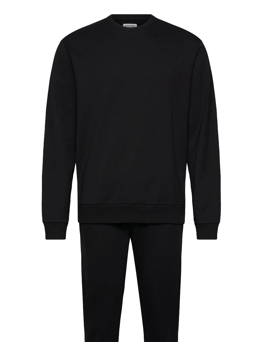 Jack & Jones - JACTERRY LS CREW NECK AND PANTS SET W - track jackets - black - 1