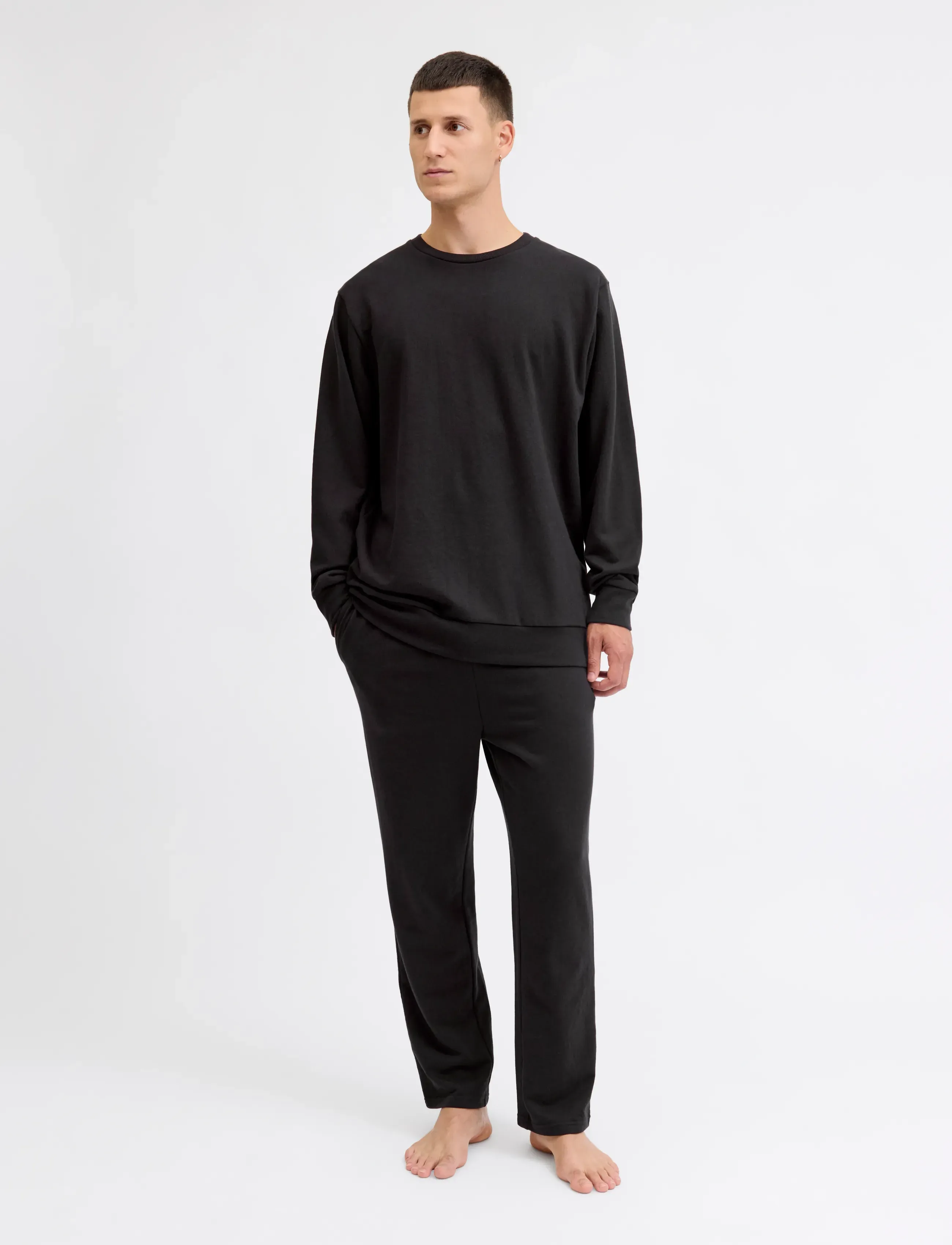 Jack & Jones JACTERRY LS CREW NECK AND PANTS SET W - Trainingsanzug - BLACK / black