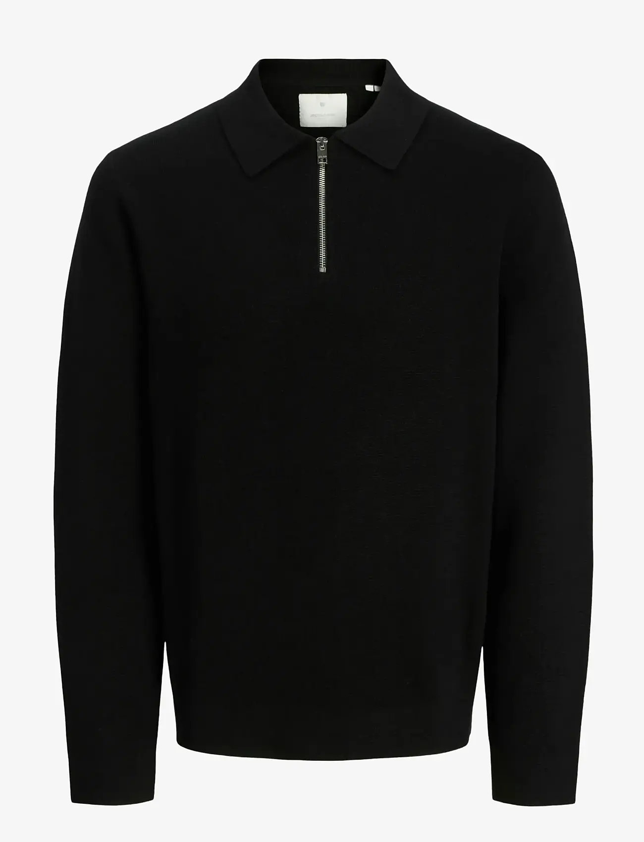 Jack & Jones - JPRBLAMILANO STITCH KNIT ZIP POLO SN - half zip strik - black - 1
