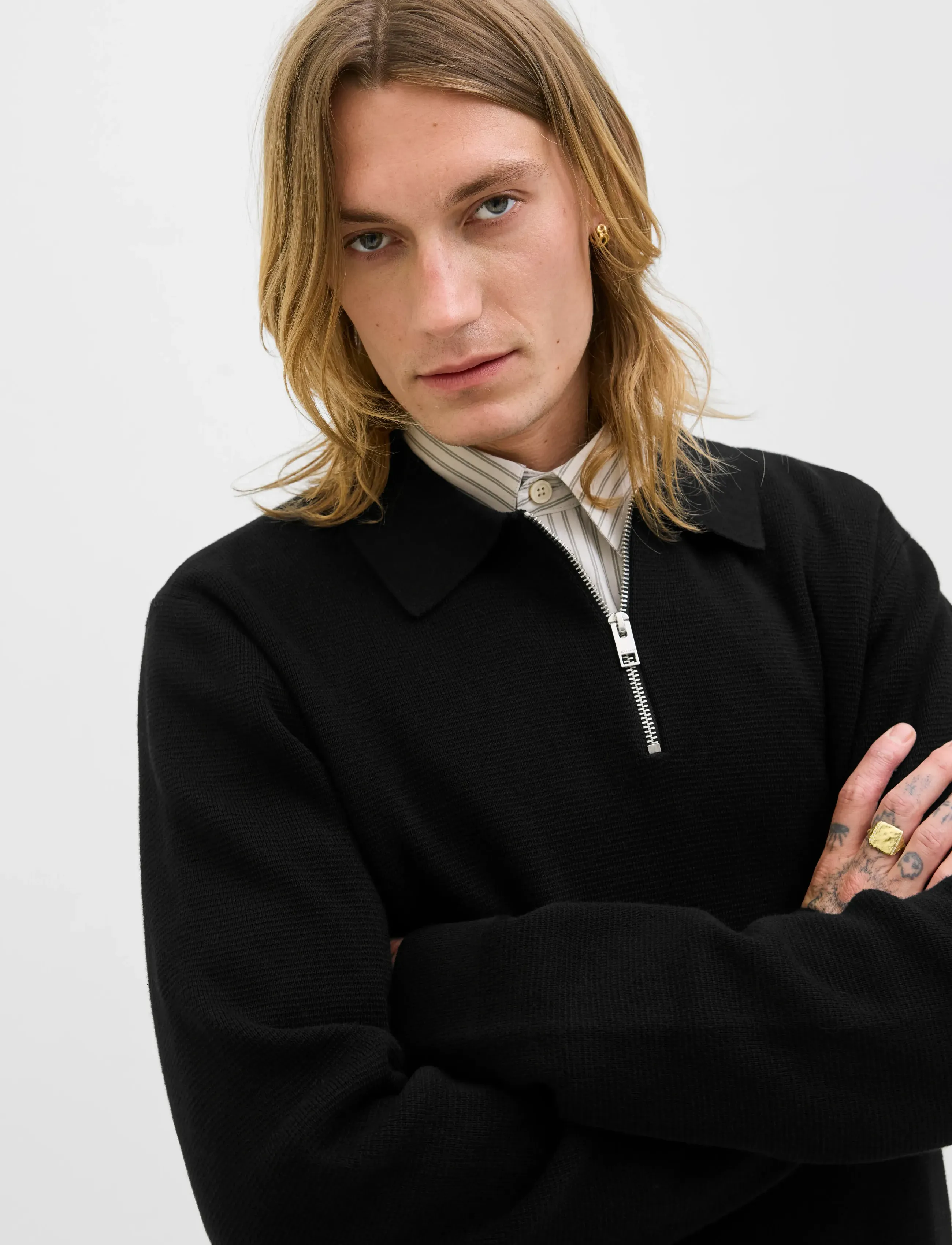 Jprblamilano Stitch Knit Zip Polo Sn 4