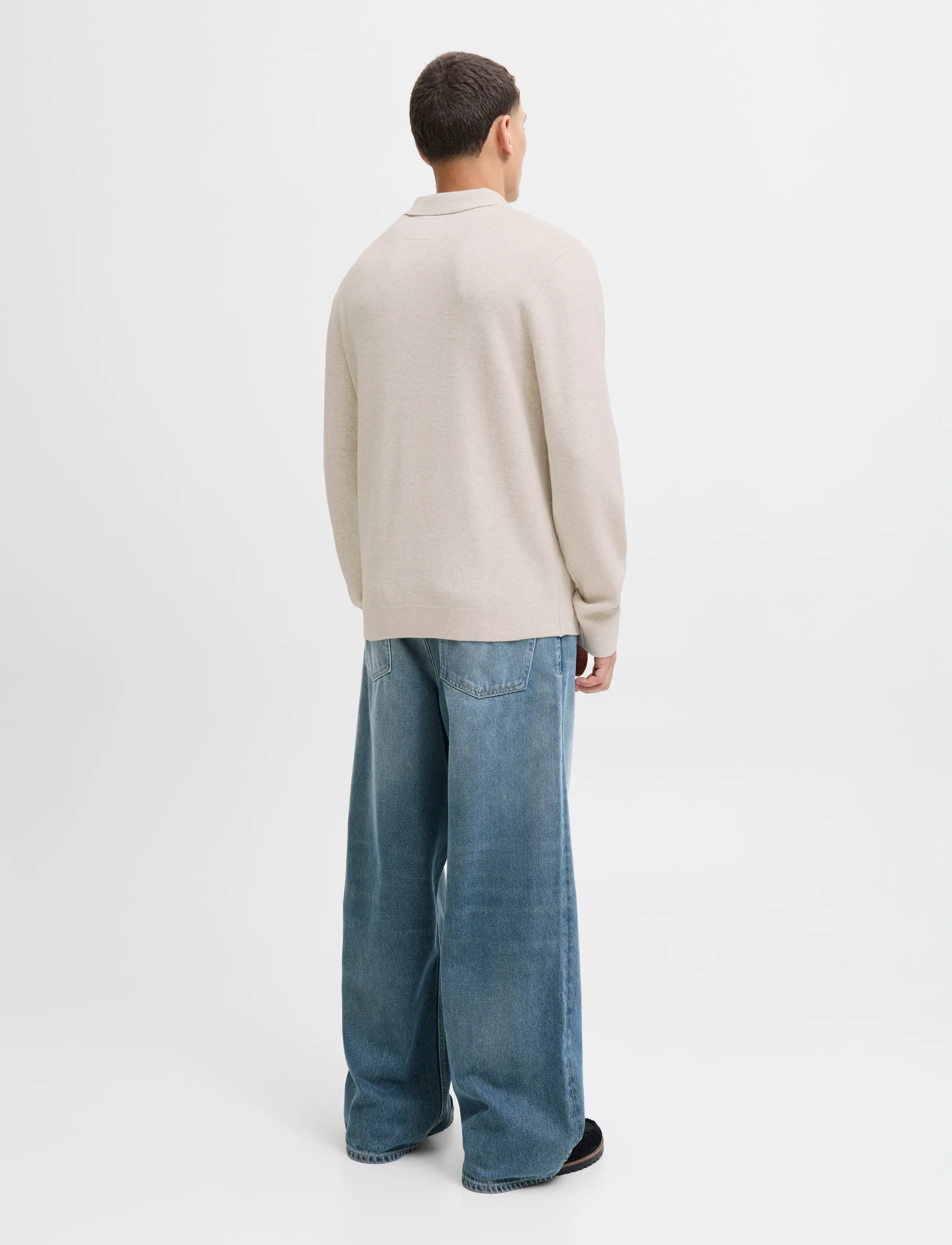 Jack & Jones - JPRBLAMILANO STITCH KNIT ZIP POLO SN - half zip jumpers - cloud dancer - 2