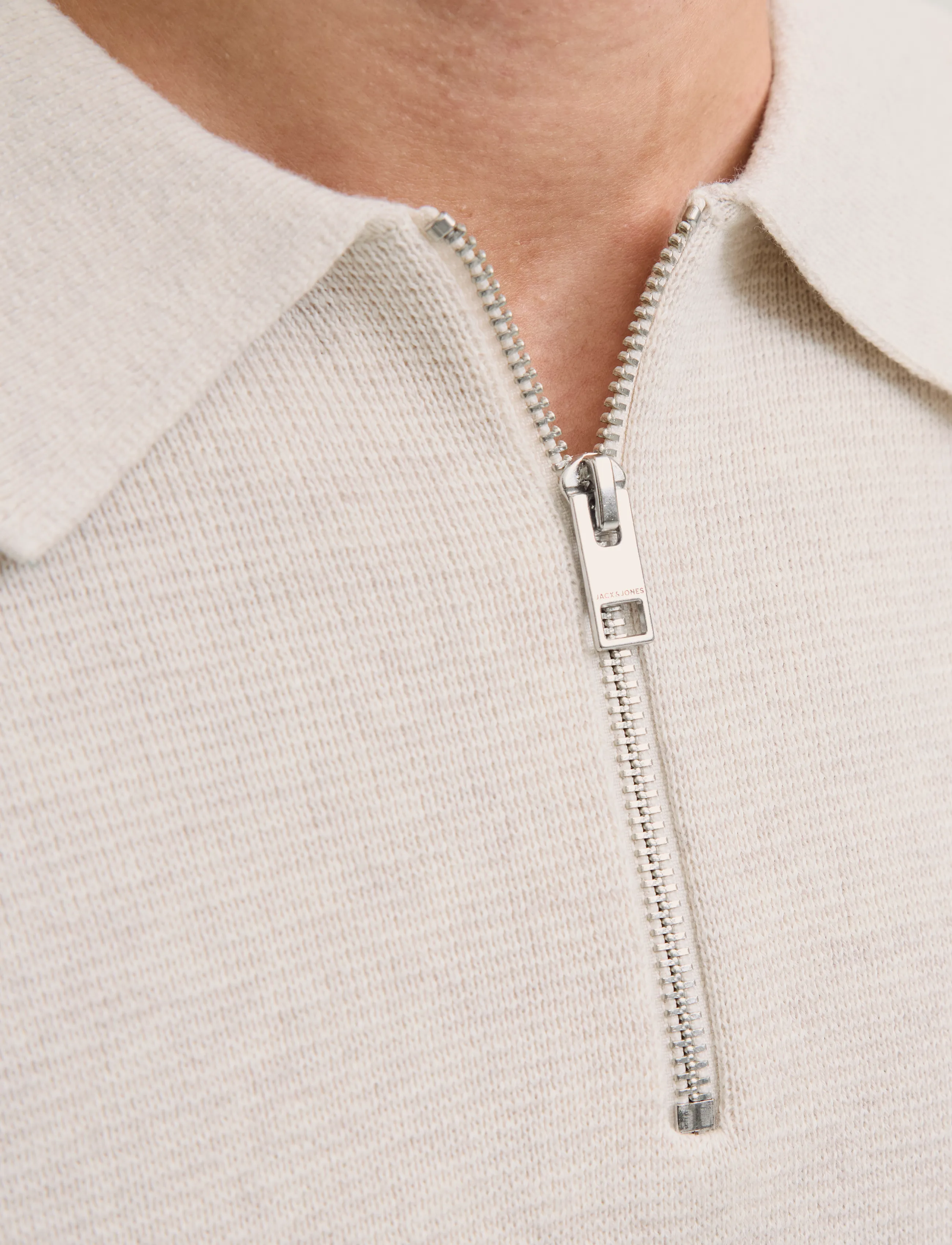 Jack & Jones - JPRBLAMILANO STITCH KNIT ZIP POLO SN - half zip jumpers - cloud dancer - 4