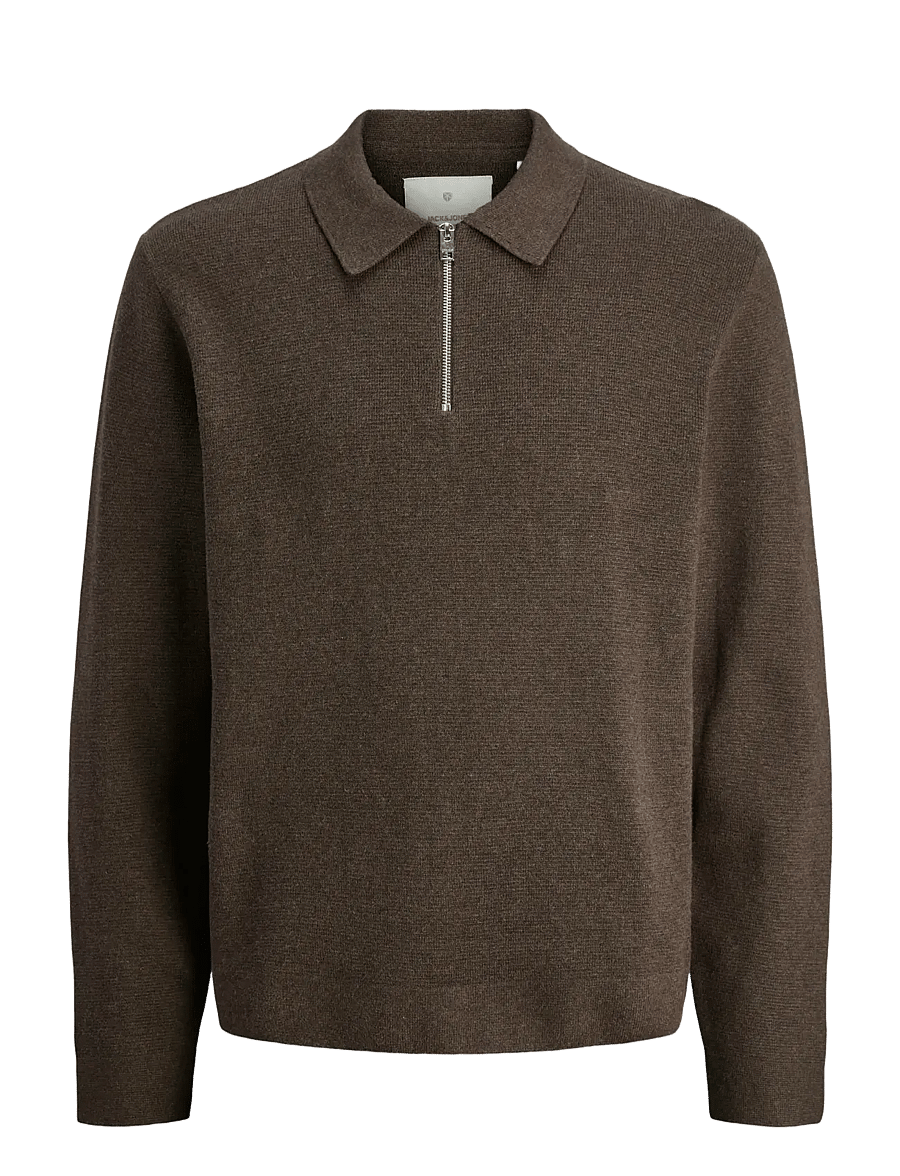 Jack & Jones - JJMILANO STITCH KNIT ZIP POLO SN - half zip-tröjor - delicioso - 1