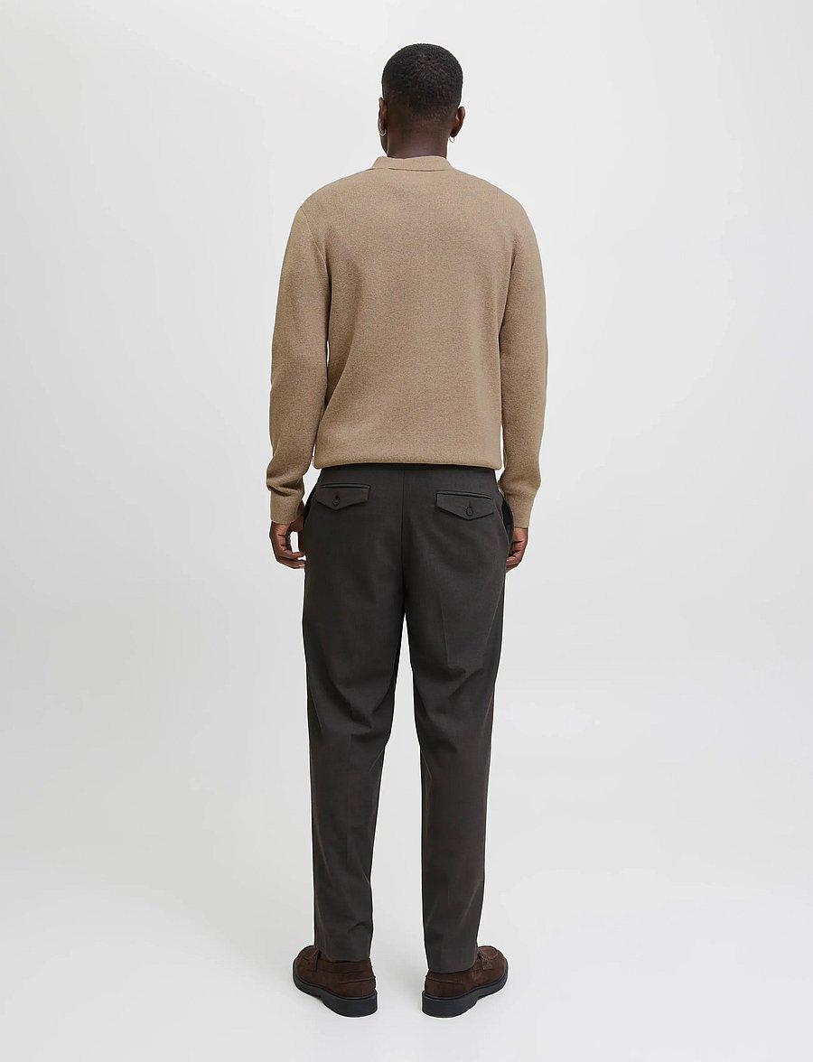 Jack & Jones - JPRBLAMILANO STITCH KNIT ZIP POLO SN - halfzip strik - greige - 2
