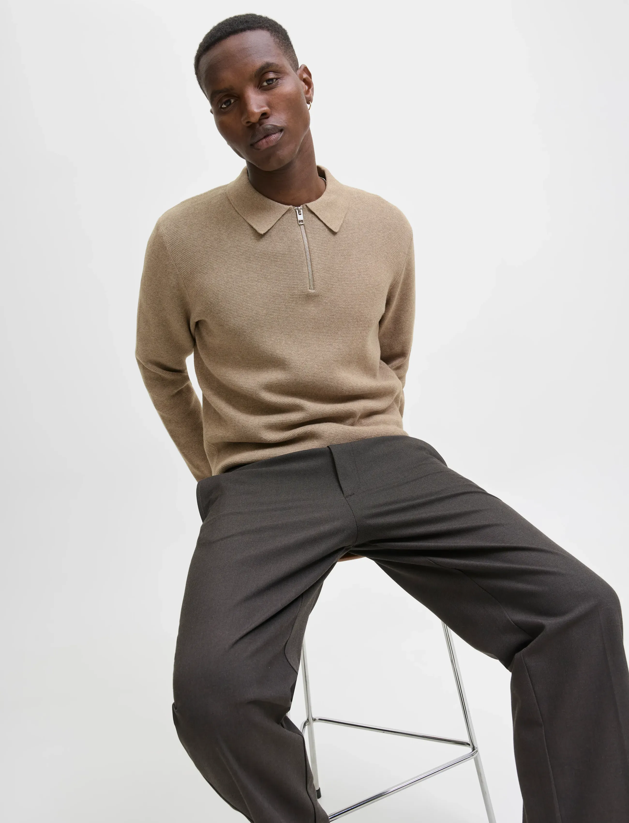 Jprblamilano Stitch Knit Zip Polo Sn 6