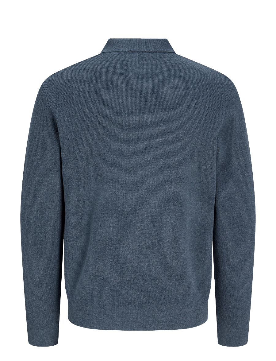 Jack & Jones - JJMILANO STITCH KNIT ZIP POLO SN - pullover mit halbem reißverschluss - turbulence - 2