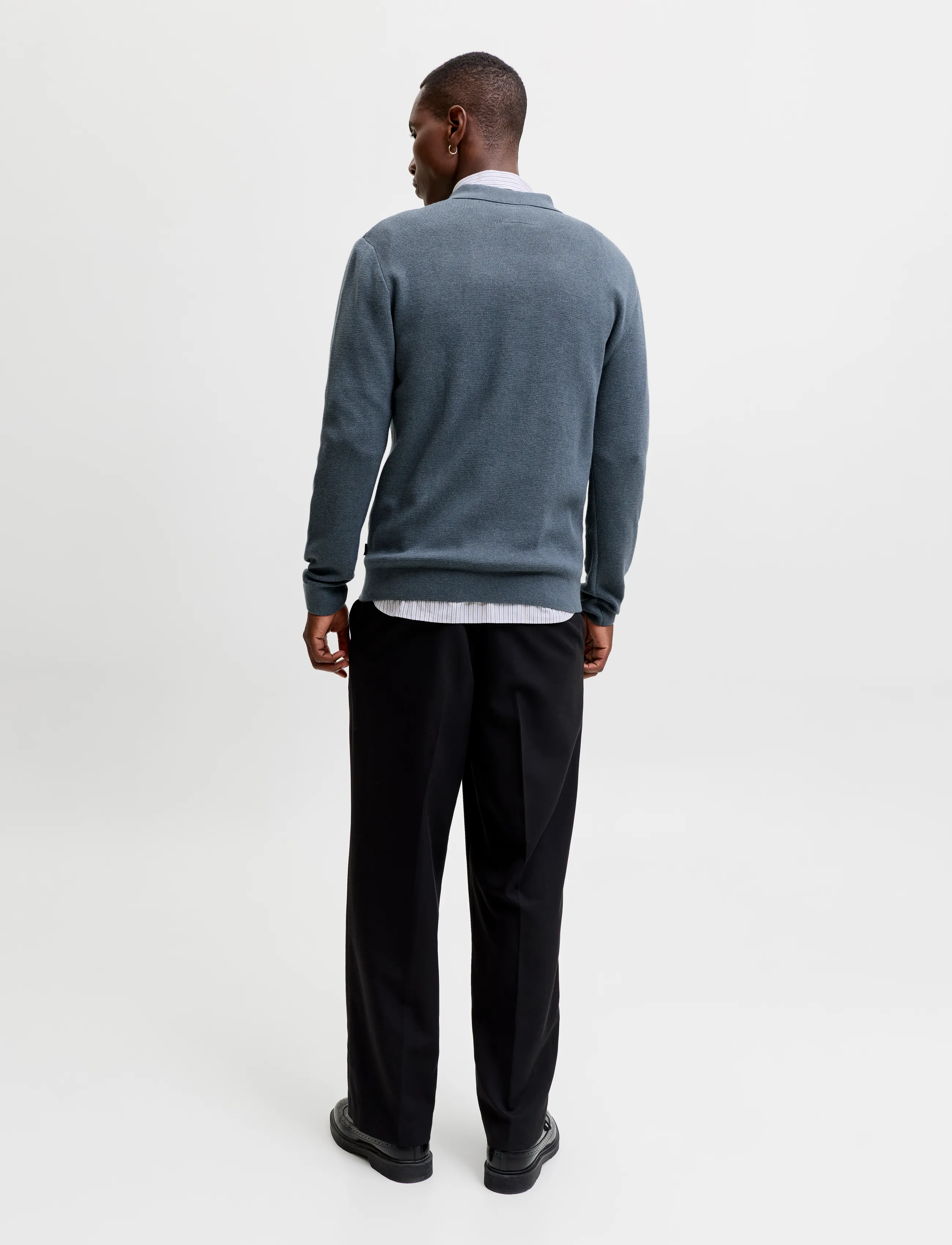 Jack & Jones - JJMILANO STITCH KNIT ZIP POLO SN - pullover mit halbem reißverschluss - turbulence - 3