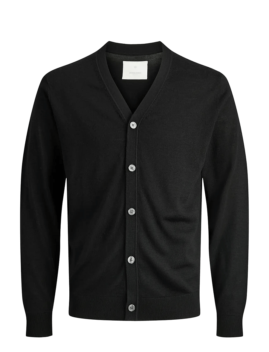 Jack & Jones - JPRBLAMERINO KNIT V-NECK CARDIGAN - cardigans - black - 1