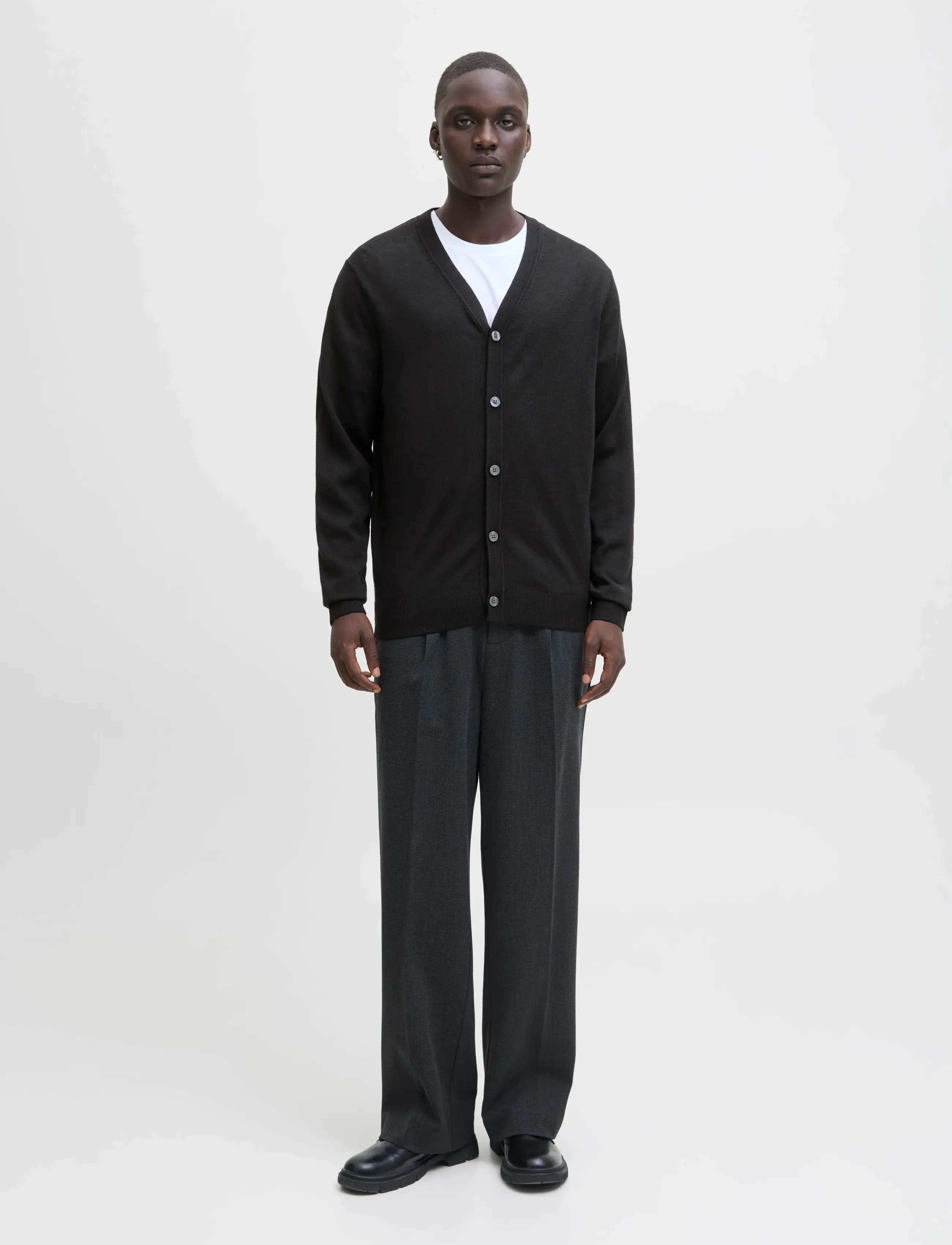 Jack & Jones JPRBLAMERINO KNIT V-NECK CARDIGAN - Kollektionen - BLACK / black