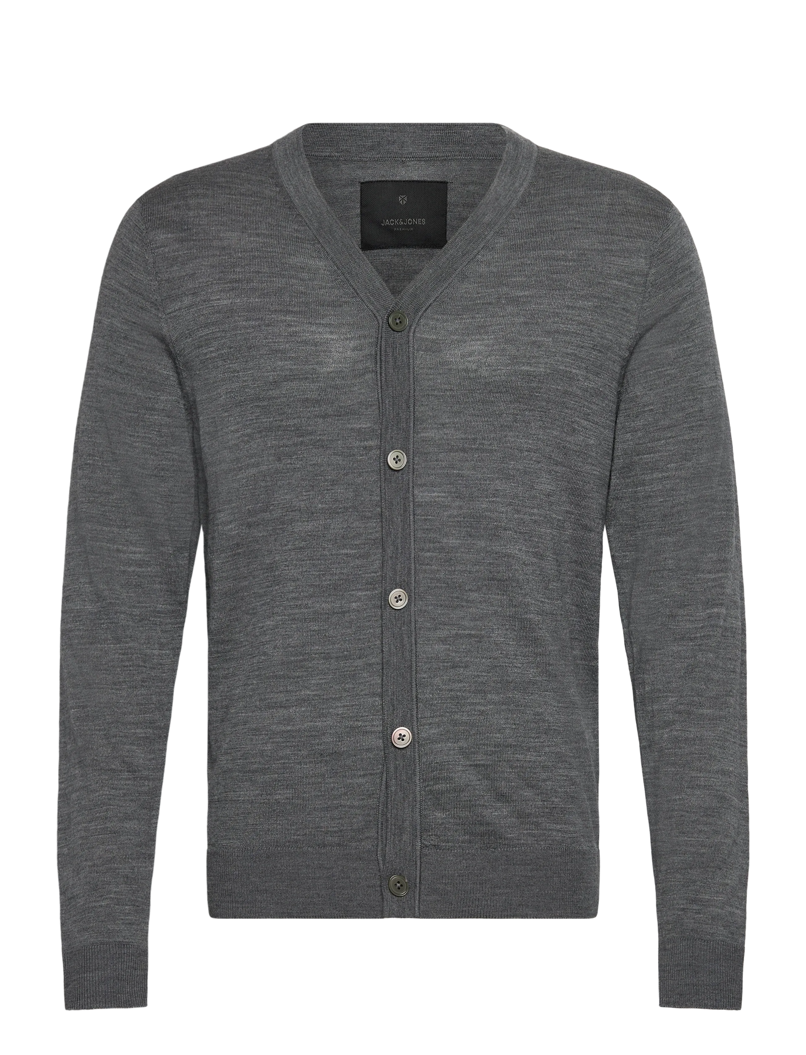 Jack & Jones JPRBLAMERINO KNIT V-NECK CARDIGAN - Cardigans - MEDIUM GREY MELANGE / grey
