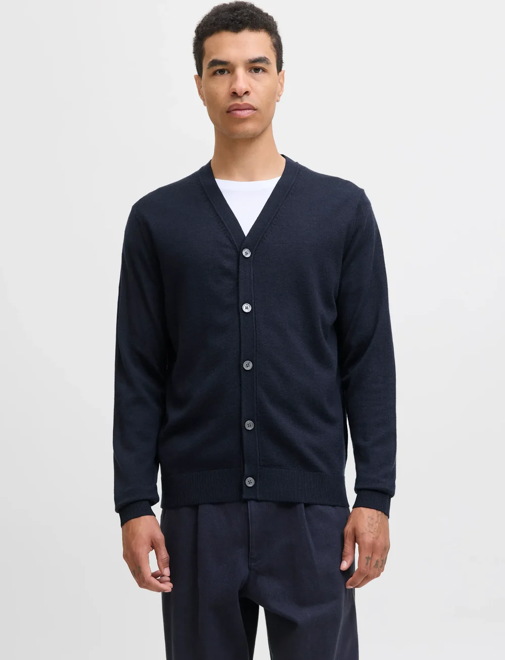 Jack & Jones - JPRBLAMERINO KNIT V-NECK CARDIGAN - kardiganid - night sky - 0