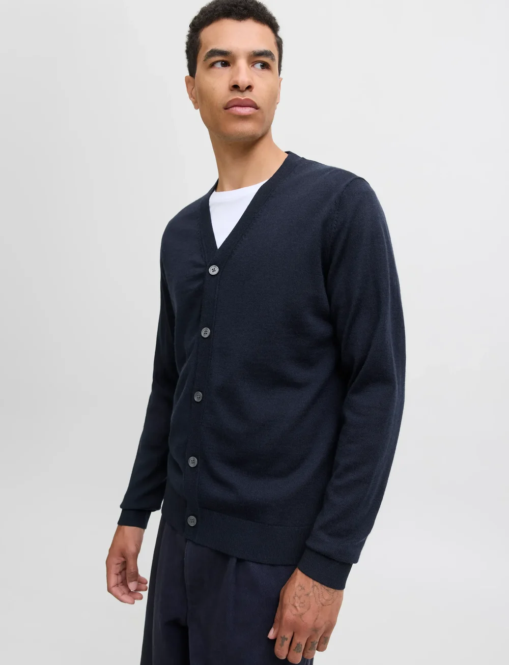 Jack & Jones - JPRBLAMERINO KNIT V-NECK CARDIGAN - kardiganid - night sky - 4