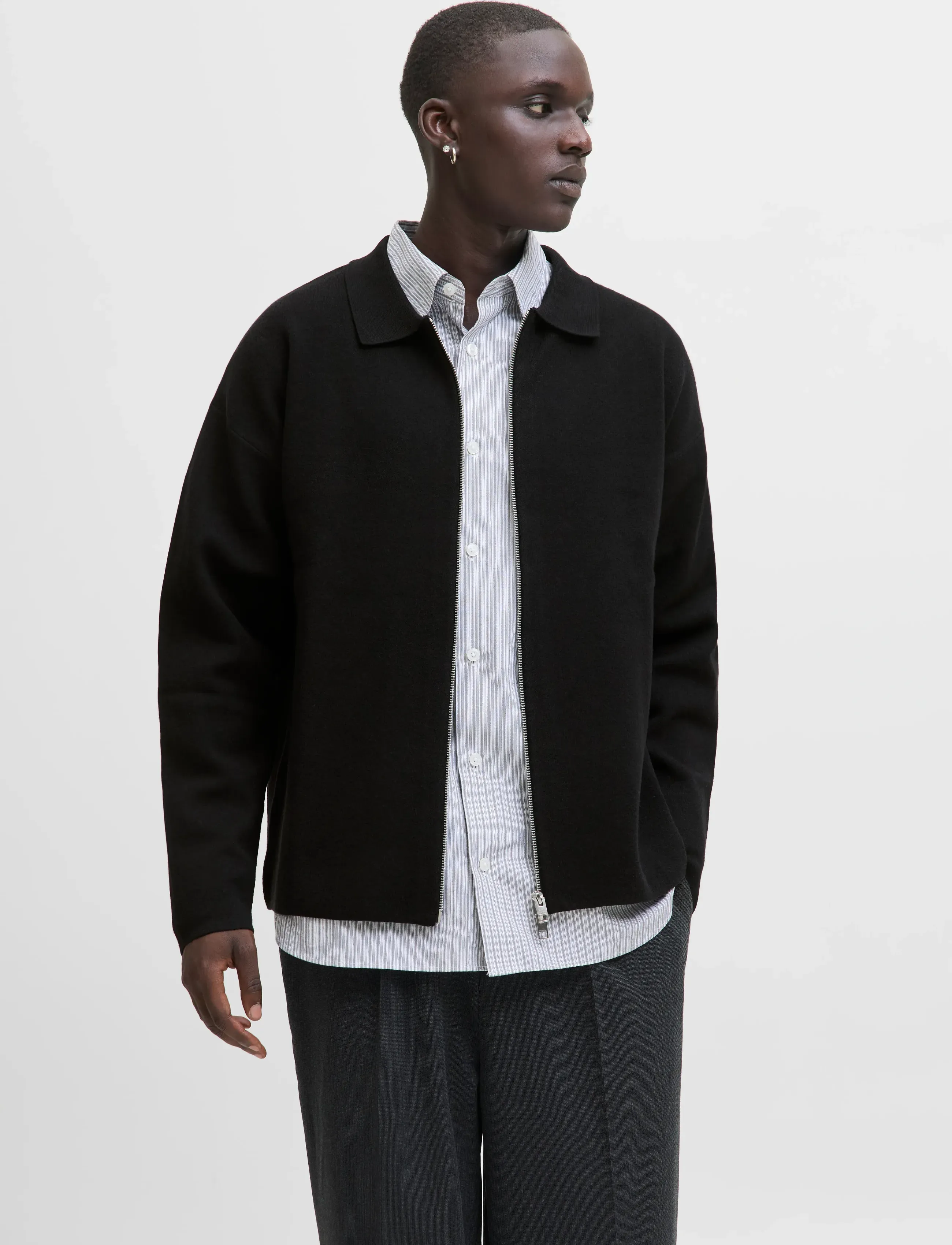 Jack & Jones - JPRBLABRADFORT KNIT CARDIGAN - džemperi ar rāvējslēdzēju - black - 0