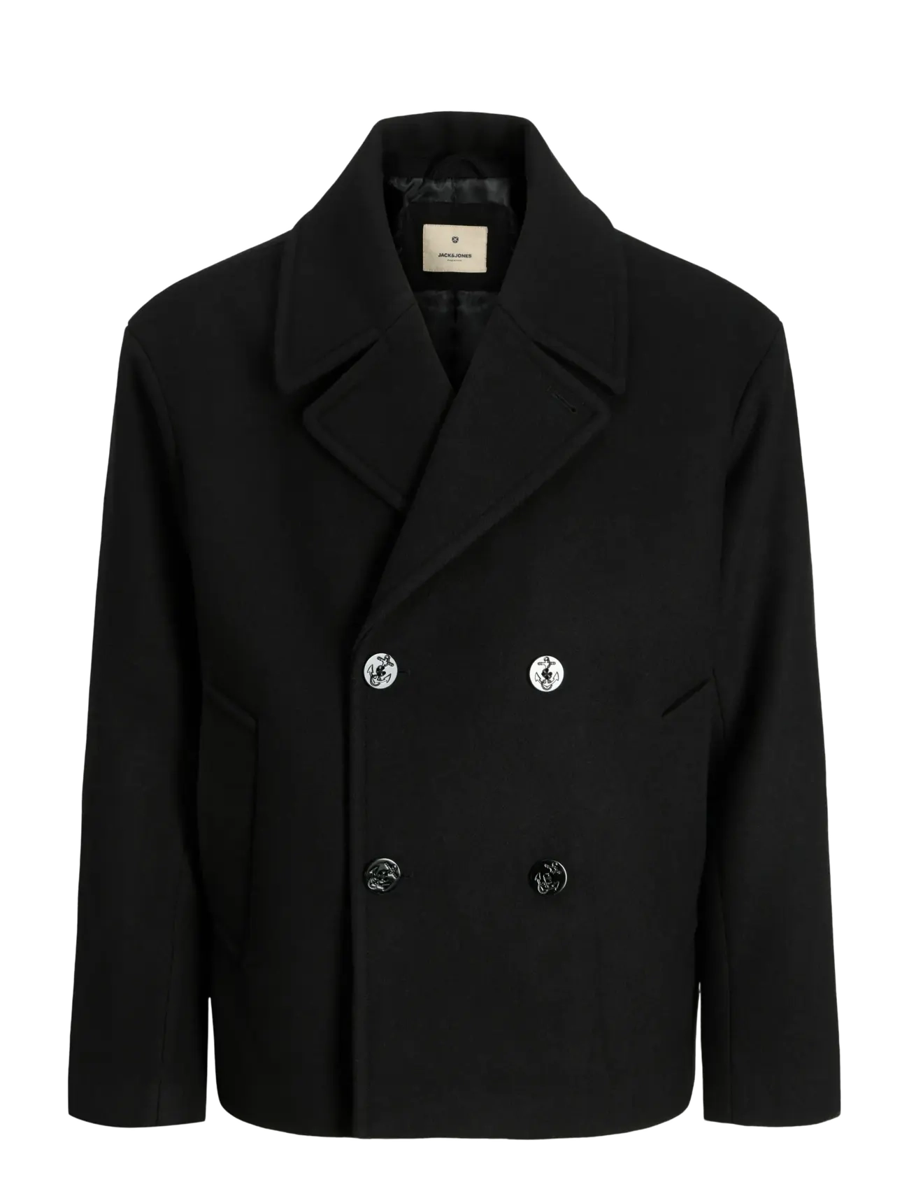 Jack & Jones JPRBLUASHER WOOL BLEND PEACOAT - Jack & Jones - BLACK / black