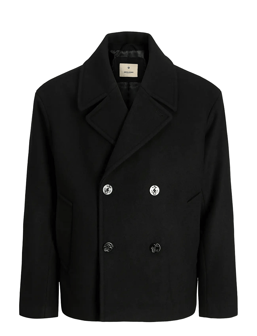 Jack & Jones - JPRBLUASHER WOOL BLEND PEACOAT - wollmäntel - black - 1