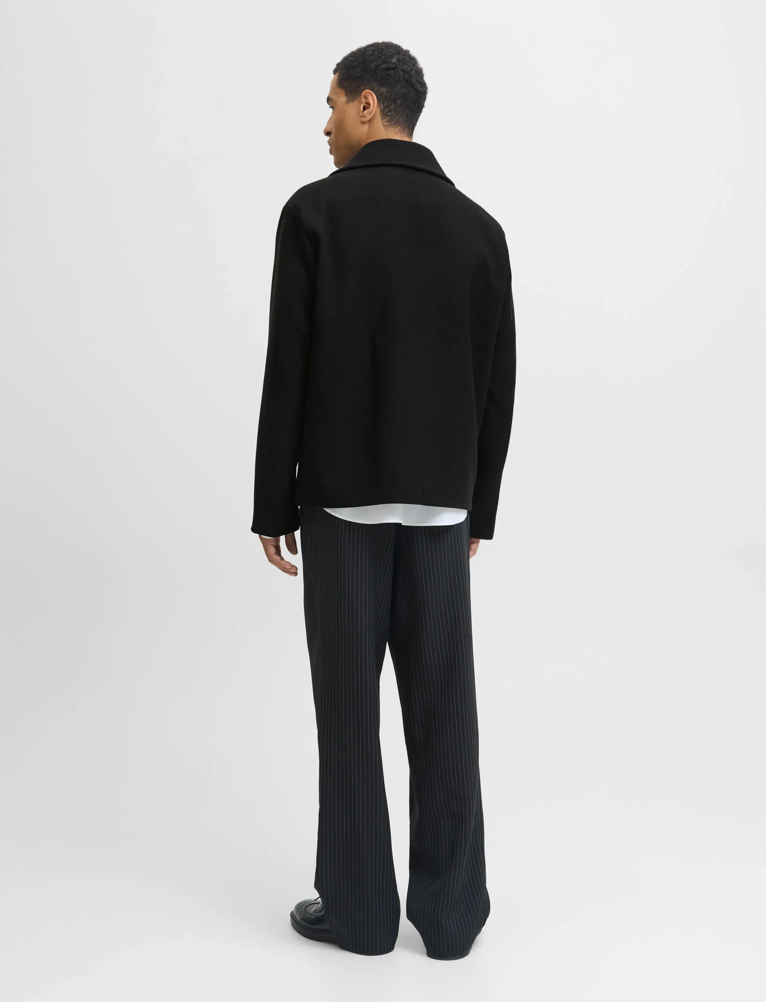 Jack & Jones - JPRBLUASHER WOOL BLEND PEACOAT - wool coats - black - 2