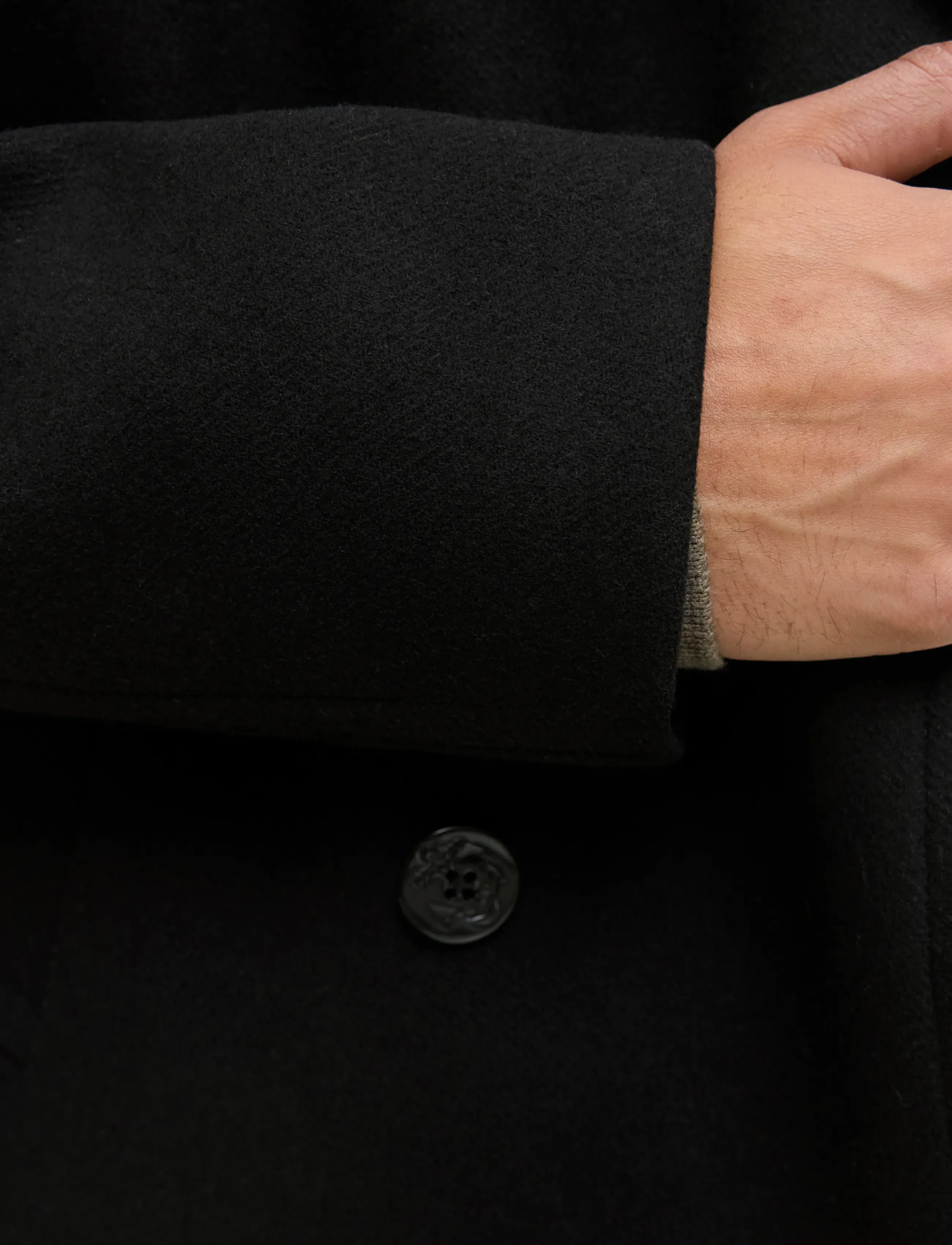 Jack & Jones - JPRBLUASHER WOOL BLEND PEACOAT - wool coats - black - 4