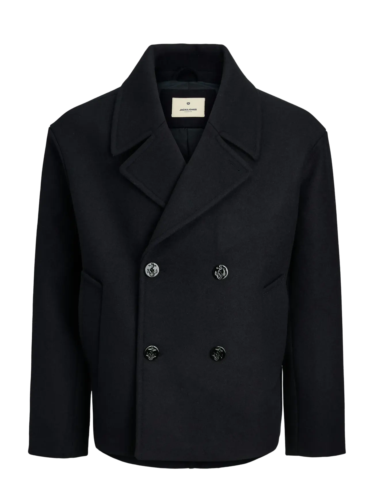 JACK & JONES Jprbluasher Wolle Blend Peacoat Schwarz - XL - Herren