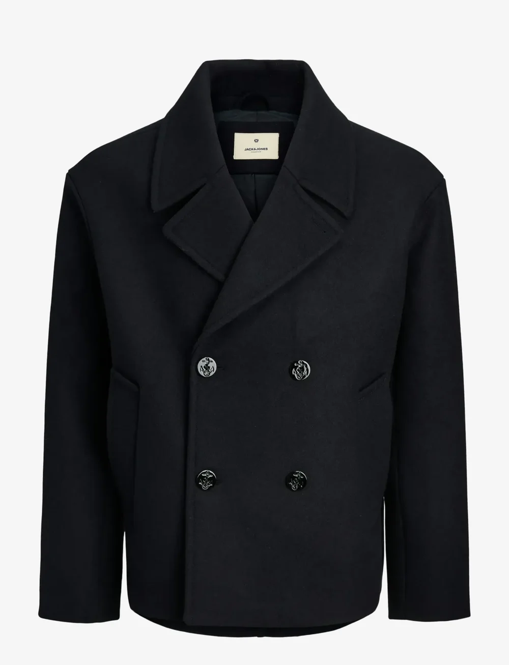 Jack & Jones - JPRBLUASHER WOOL BLEND PEACOAT - wool coats - dark navy - 1