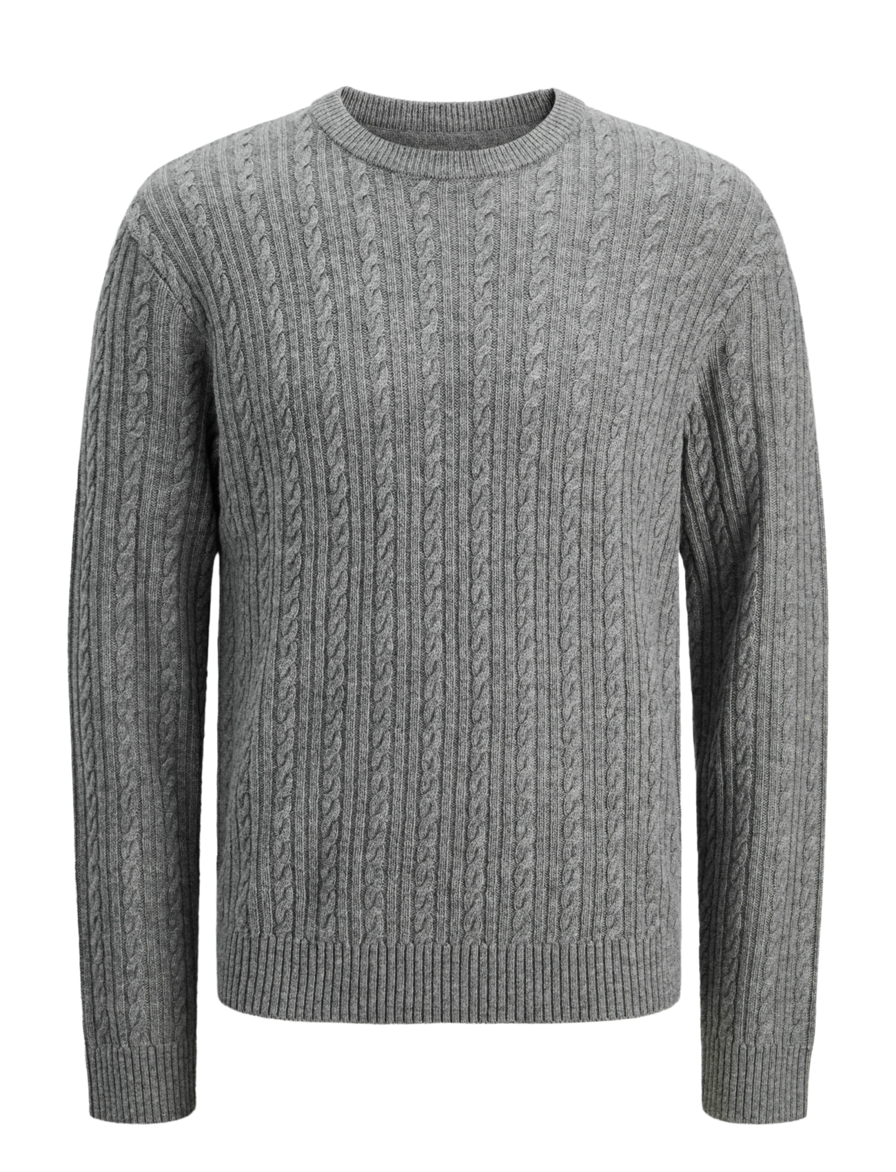 Jprblulambswool Knit Cable Crew Neck
