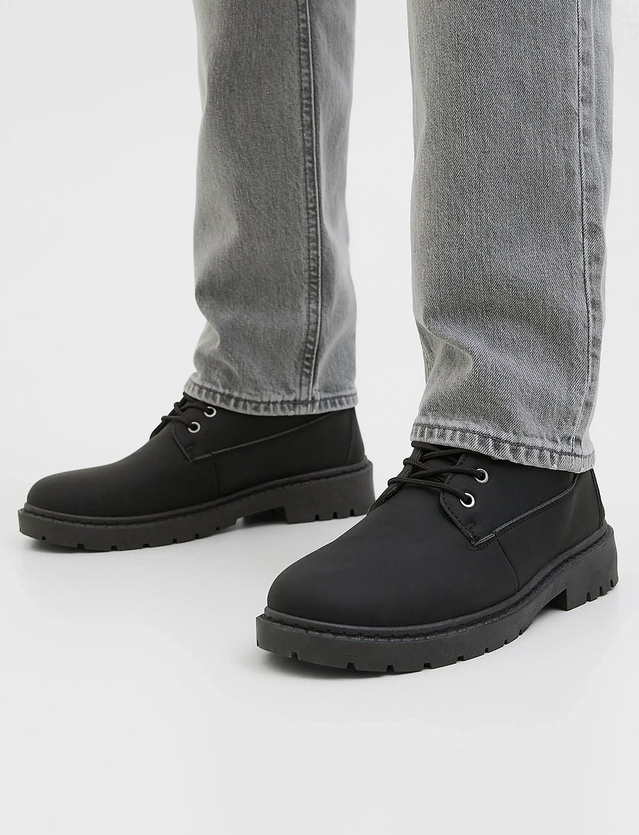 Jack & Jones - JFWAINSWORTH PU BOOT - støvler med snøre - anthracite - 0