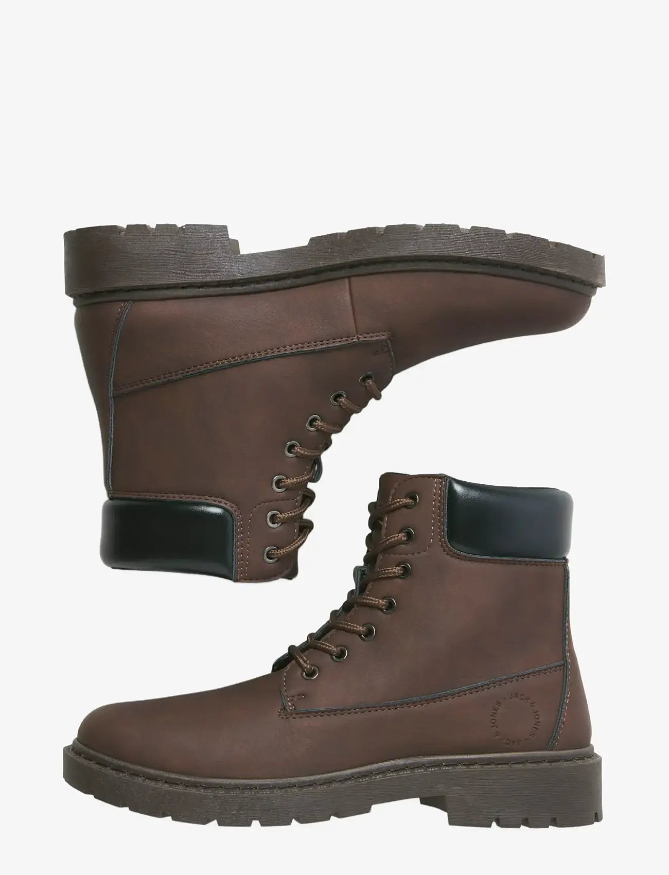 Jack & Jones - JFWAINSWORTH PU BOOT - støvler med snøre - brown stone - 3