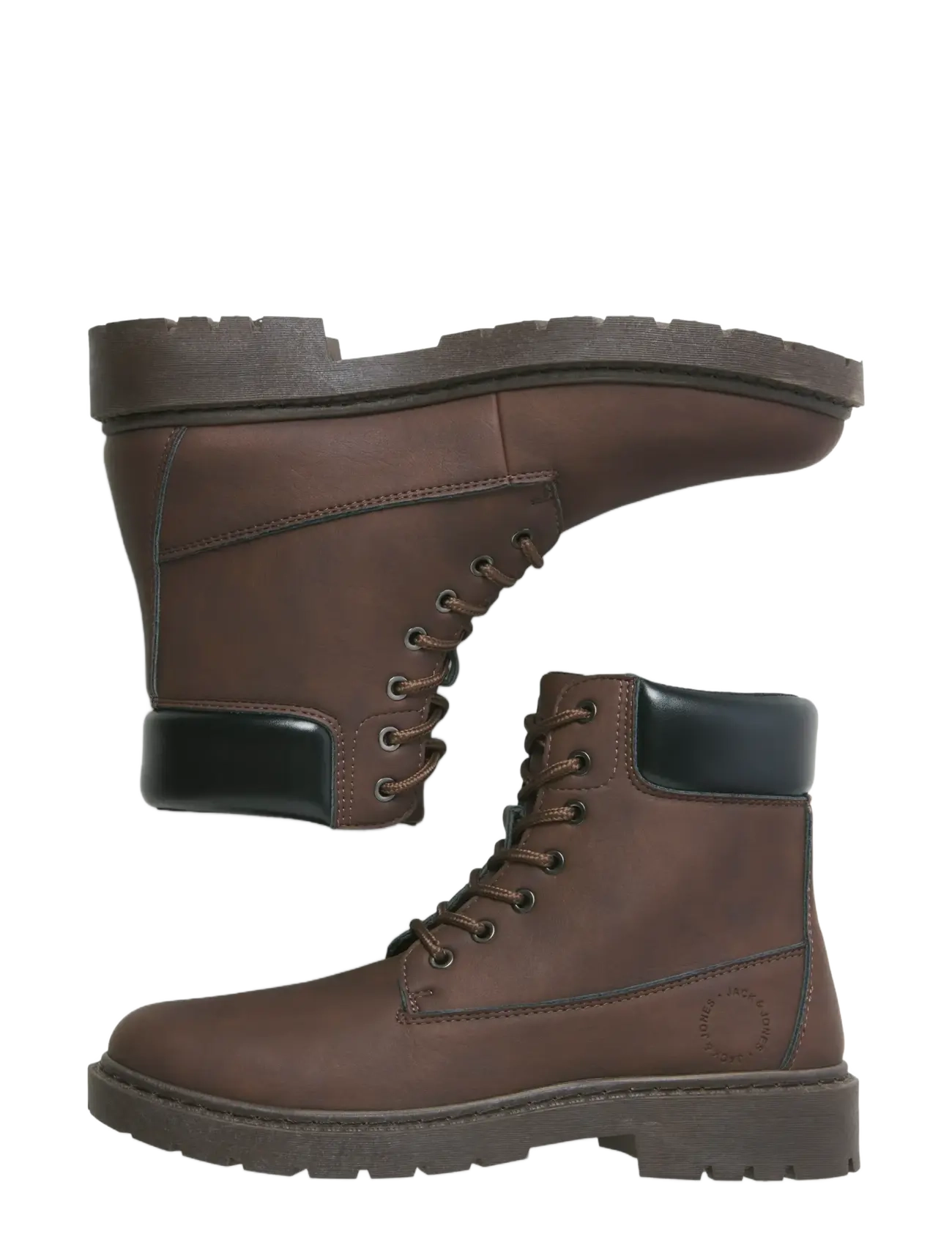 Jack & Jones - JFWAINSWORTH PU BOOT - støvler med snøre - brown stone - 3