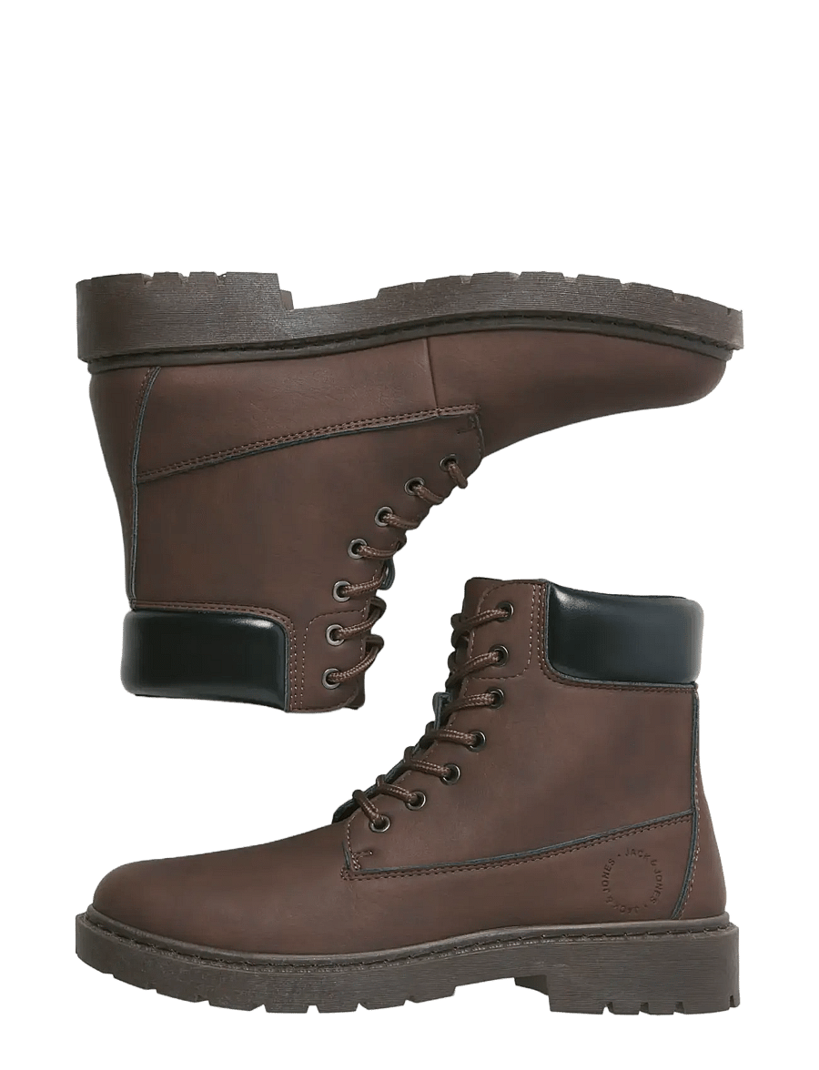 Jack & Jones - JFWAINSWORTH PU BOOT - laced boots - brown stone - 3