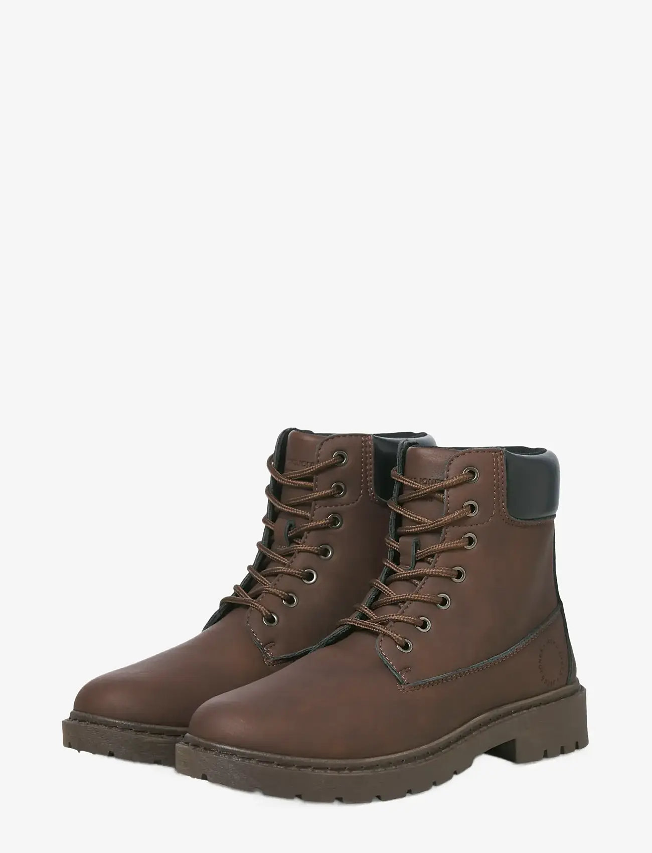 Jack & Jones - JFWAINSWORTH PU BOOT - støvler med snøre - brown stone - 4