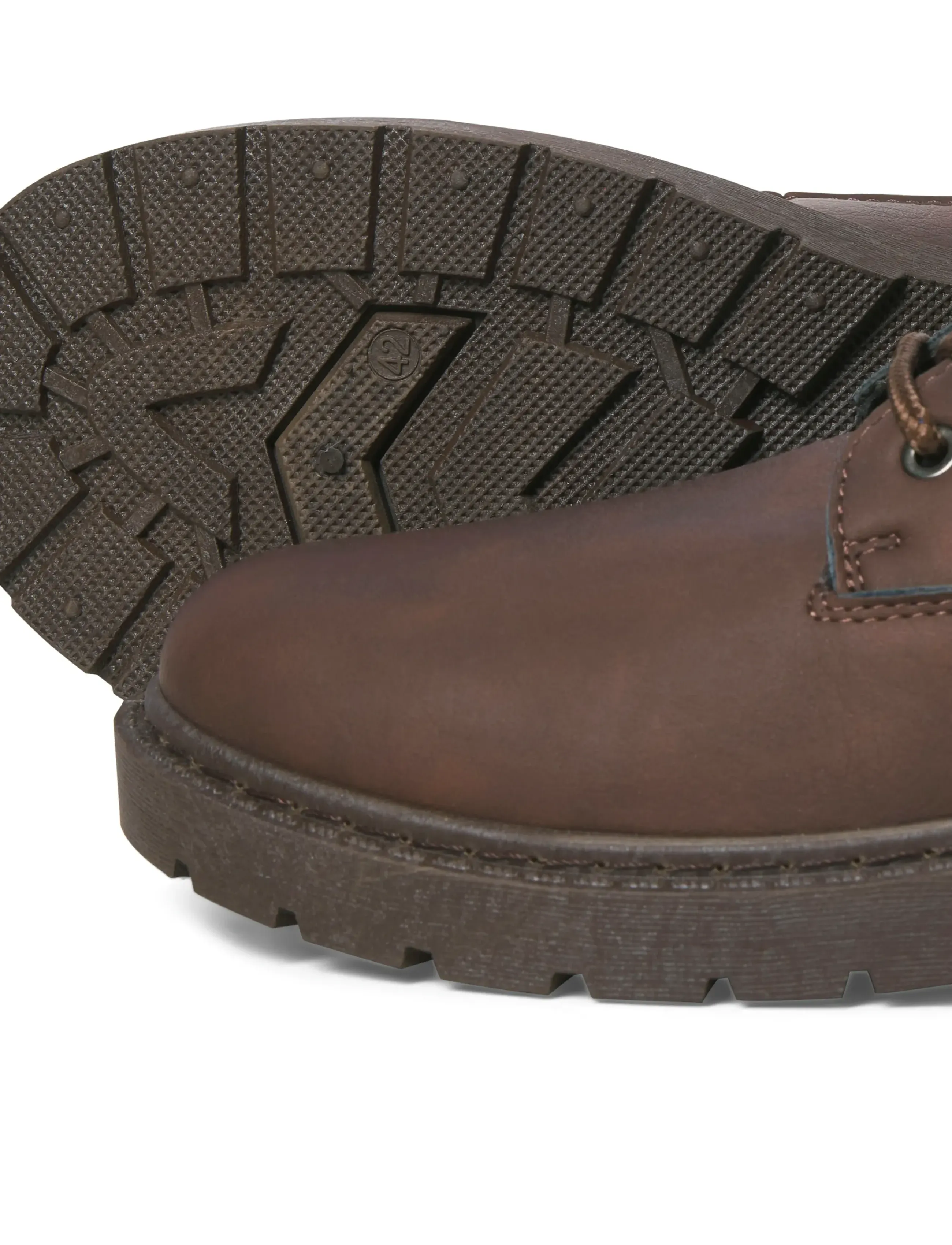 Jack & Jones - JFWAINSWORTH PU BOOT - støvler med snøre - brown stone - 5