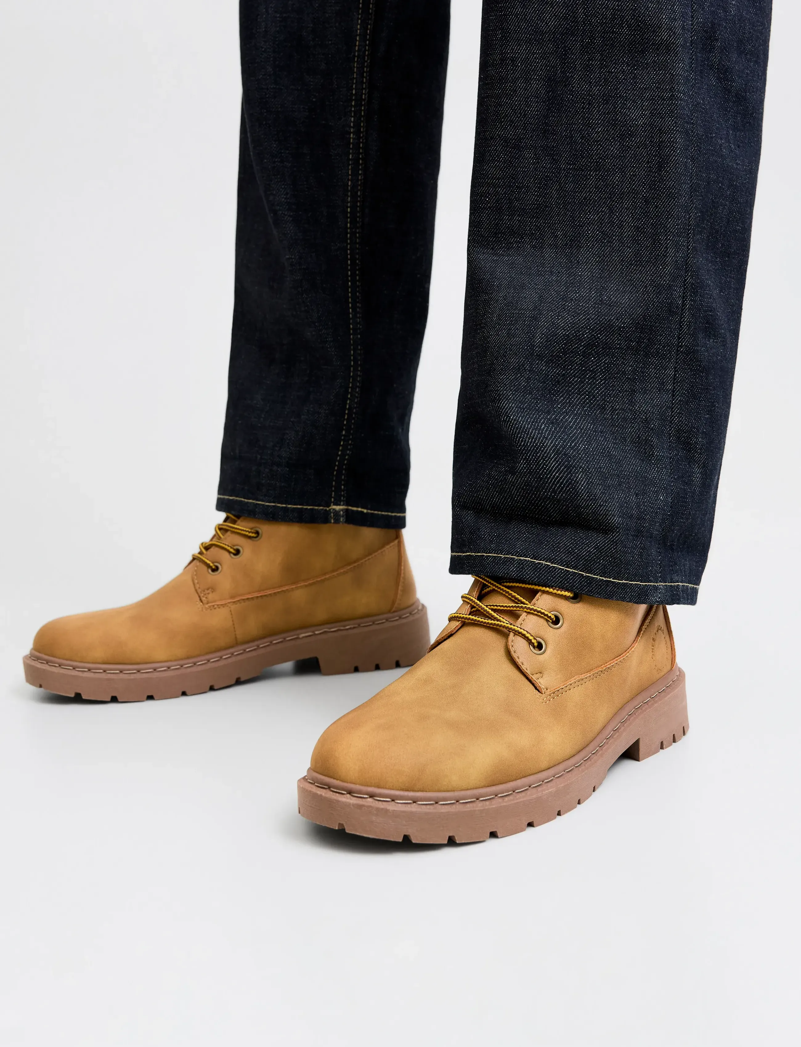 Jack & Jones Jfwainsworth Pu Boot, 41, Boots, Beige - Lace Up Männerswear