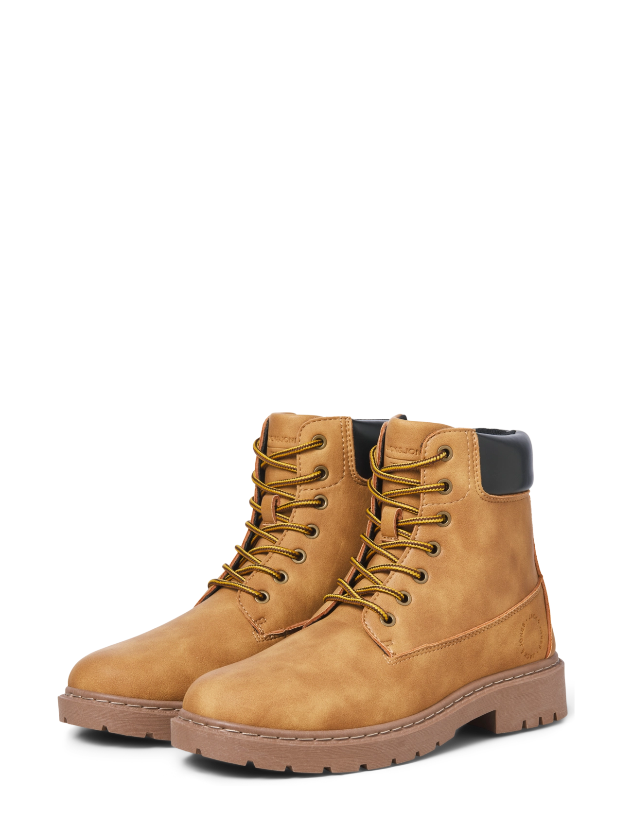 Jack & Jones - JFWAINSWORTH PU BOOT - lace ups - honey - 4