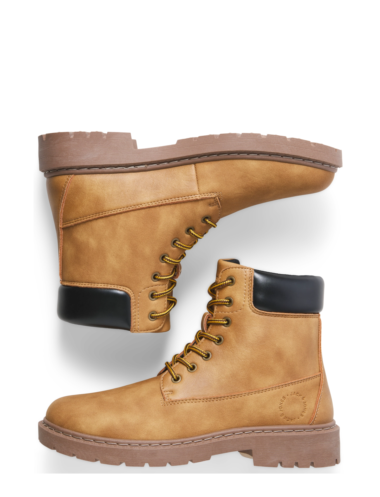 Jack & Jones - JFWAINSWORTH PU BOOT - lace ups - honey - 5