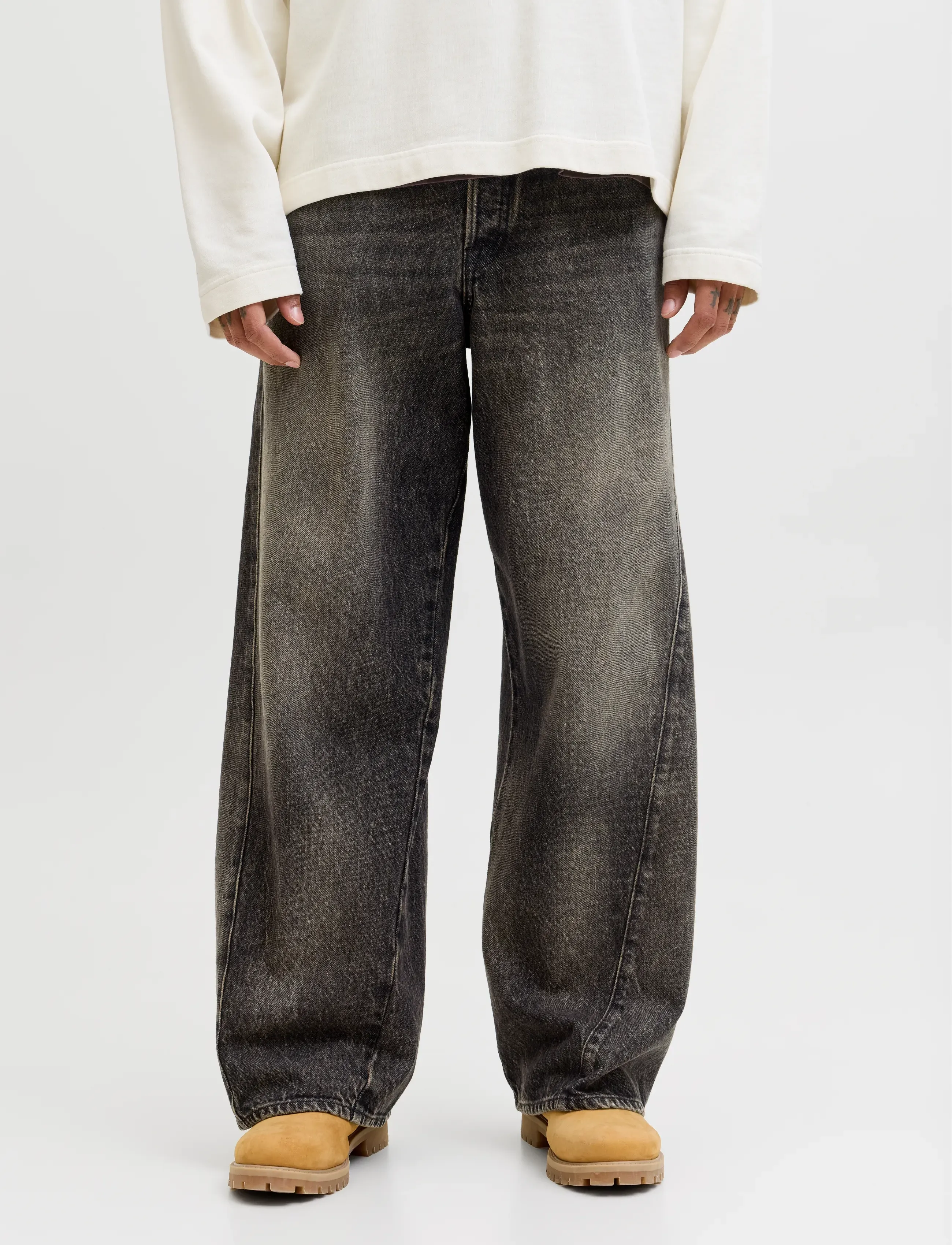 Jack & Jones JJIDAVE JJSKEWED SBD 464 LN - Farkut - BLACK DENIM / black