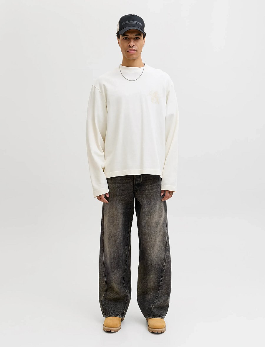 Jack & Jones - JJIDAVE JJSKEWED SBD 464 LN - loose jeans - black denim - 4