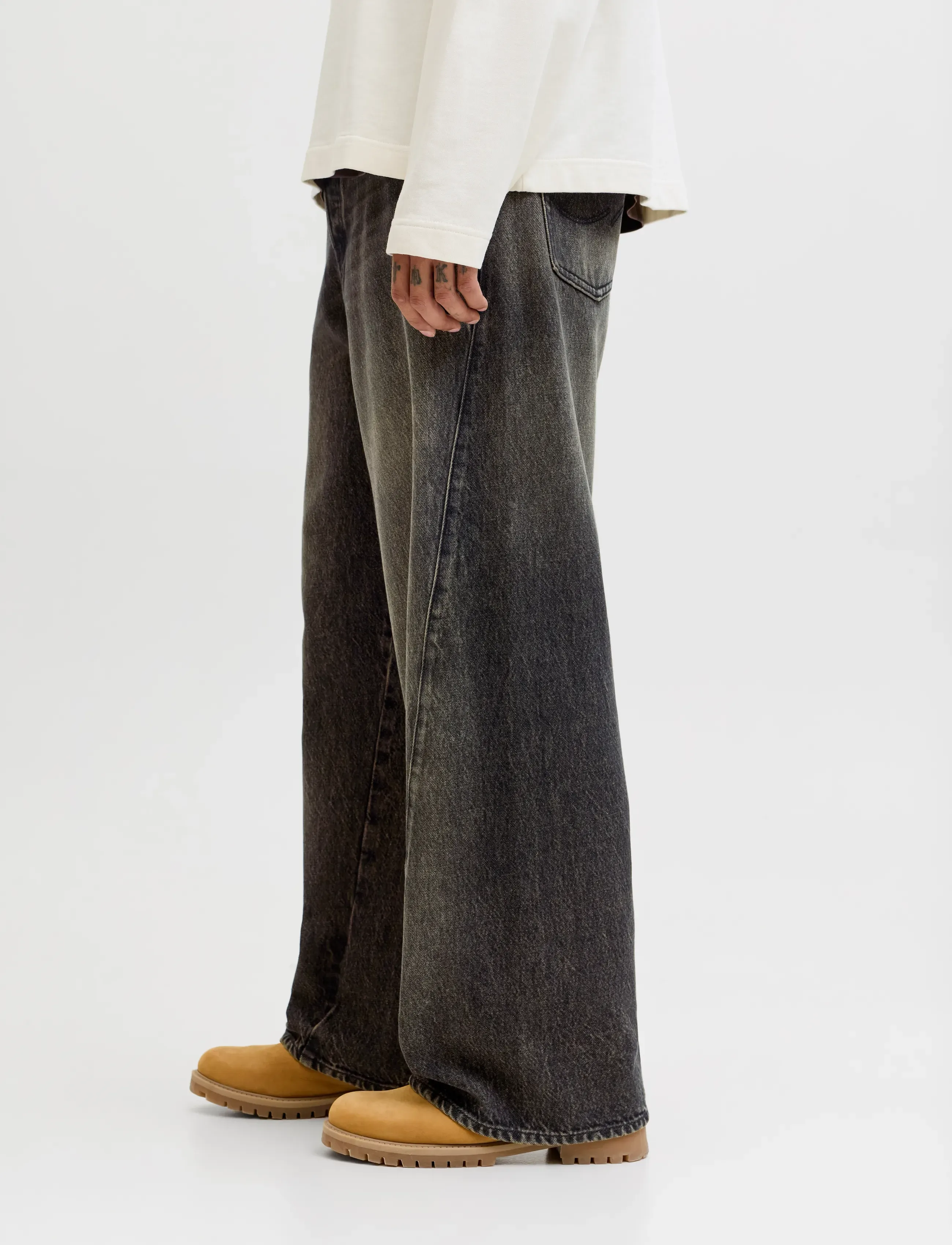 Jack & Jones JJIDAVE JJSKEWED SBD 464 LN - Tøj - BLACK DENIM / black