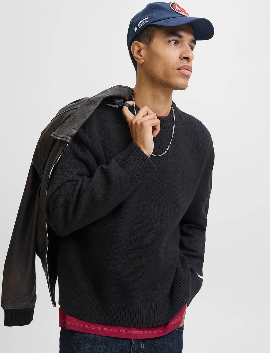 Jack & Jones - JORNORREBRO KNIT CREW NECK SN - black - 5