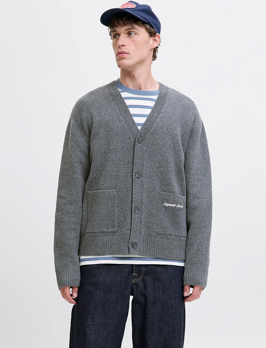 Jack & Jones - JORNORREBRO KNIT CARDIGAN LN - strickjacken - dark grey melange - 0