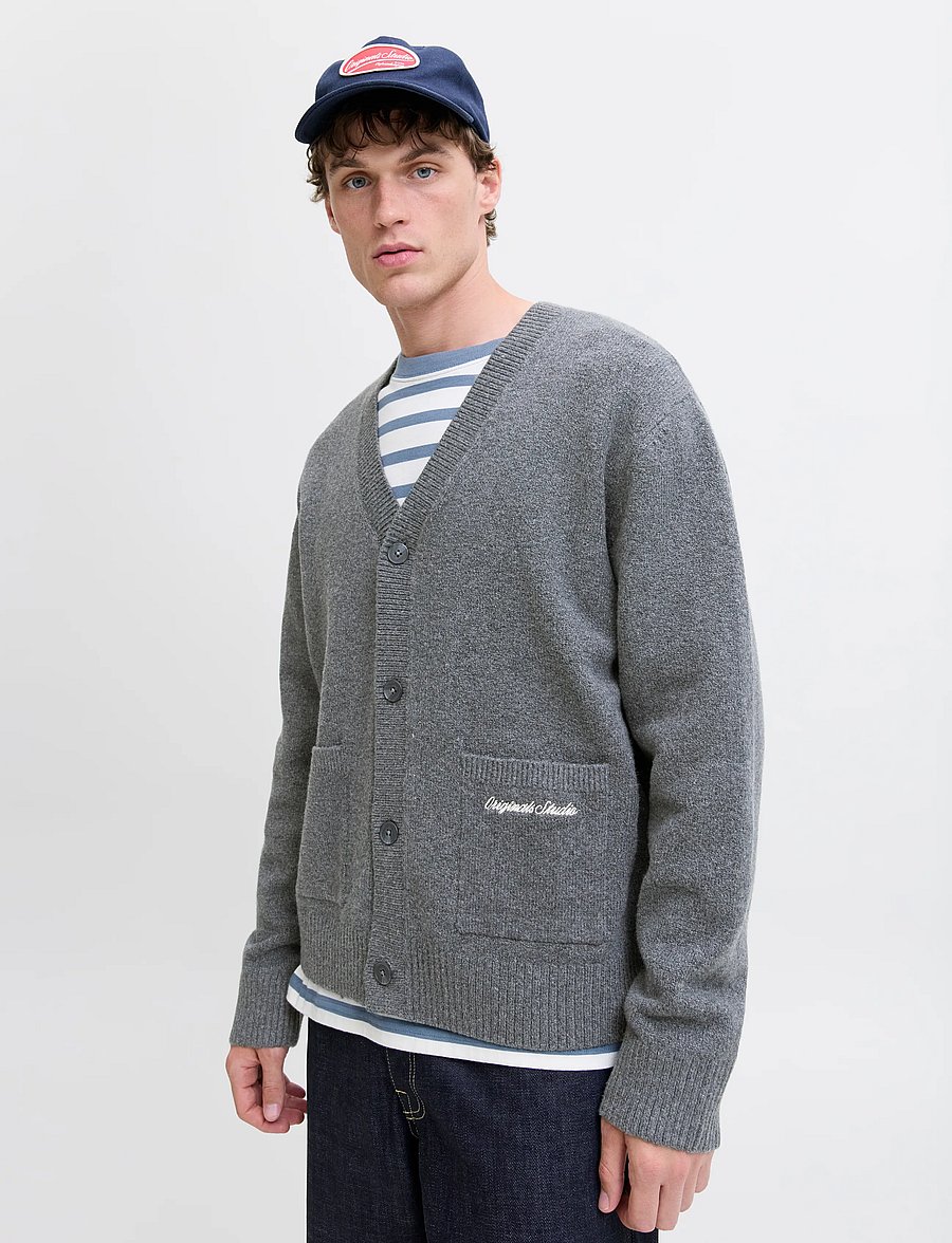 Jack & Jones - JORNORREBRO KNIT CARDIGAN LN - strickjacken - dark grey melange - 4