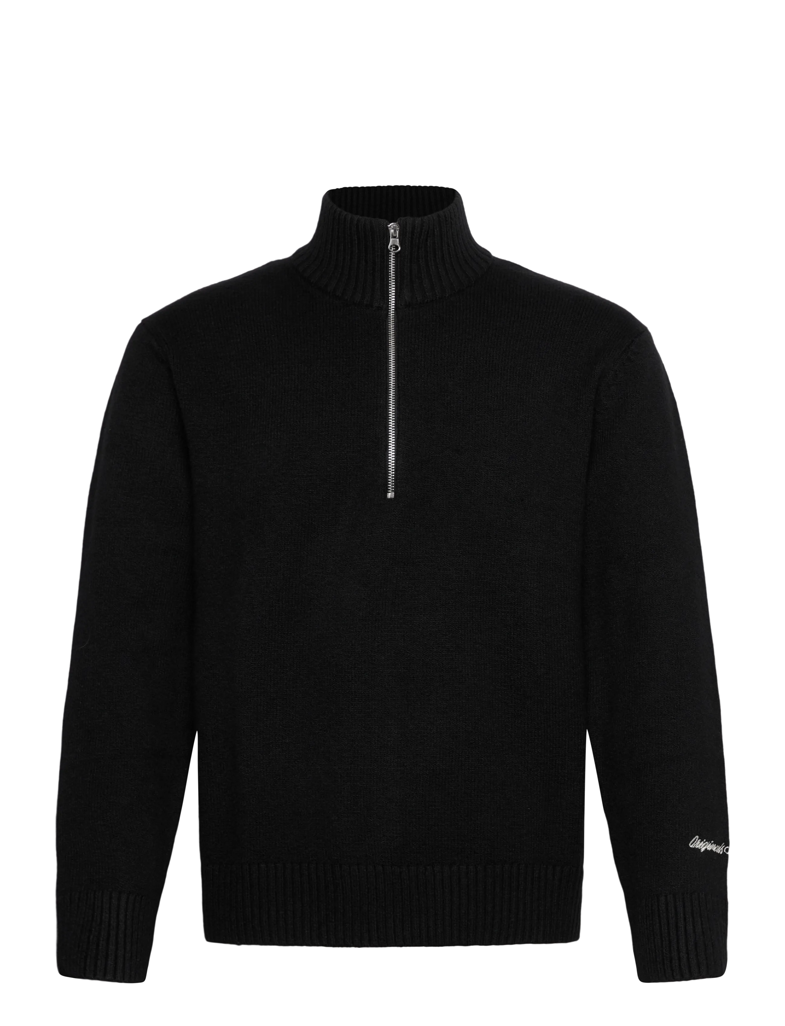 Jack & Jones JORNORREBRO KNIT HALF ZIP SN - Strickmode - BLACK / black