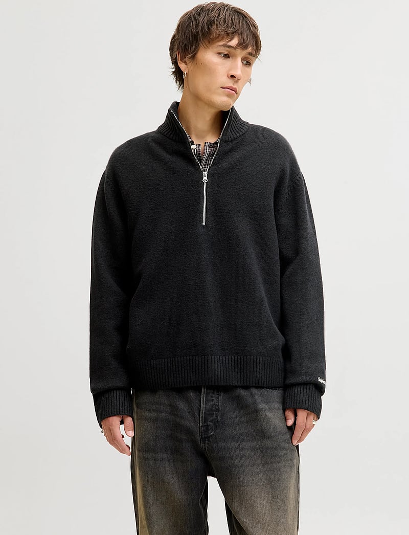 Jack & Jones - JORNORREBRO KNIT HALF ZIP SN - pullover mit halbem reißverschluss - black - 0