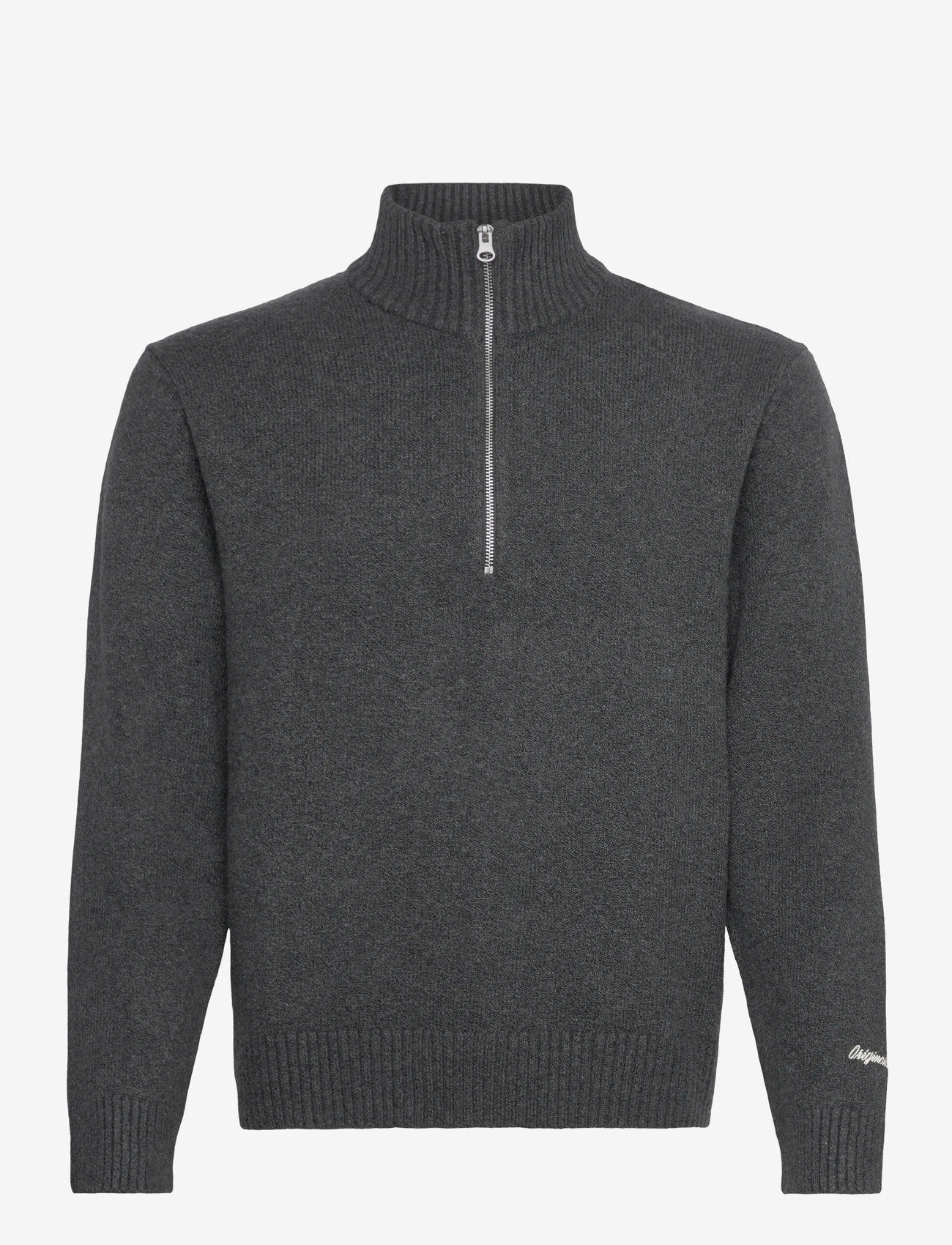Jack & Jones - JORNORREBRO KNIT HALF ZIP SN - half zip jumpers - dark grey melange - 1