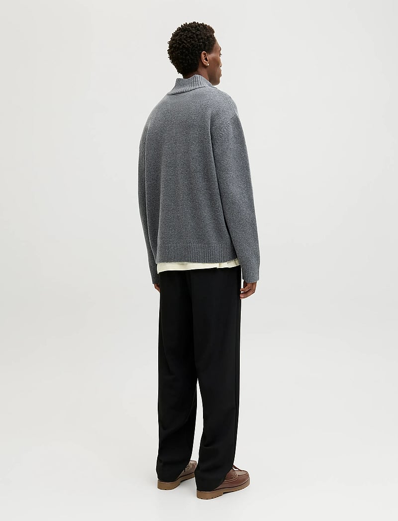 Jack & Jones - JORNORREBRO KNIT HALF ZIP SN - half zip jumpers - dark grey melange - 3