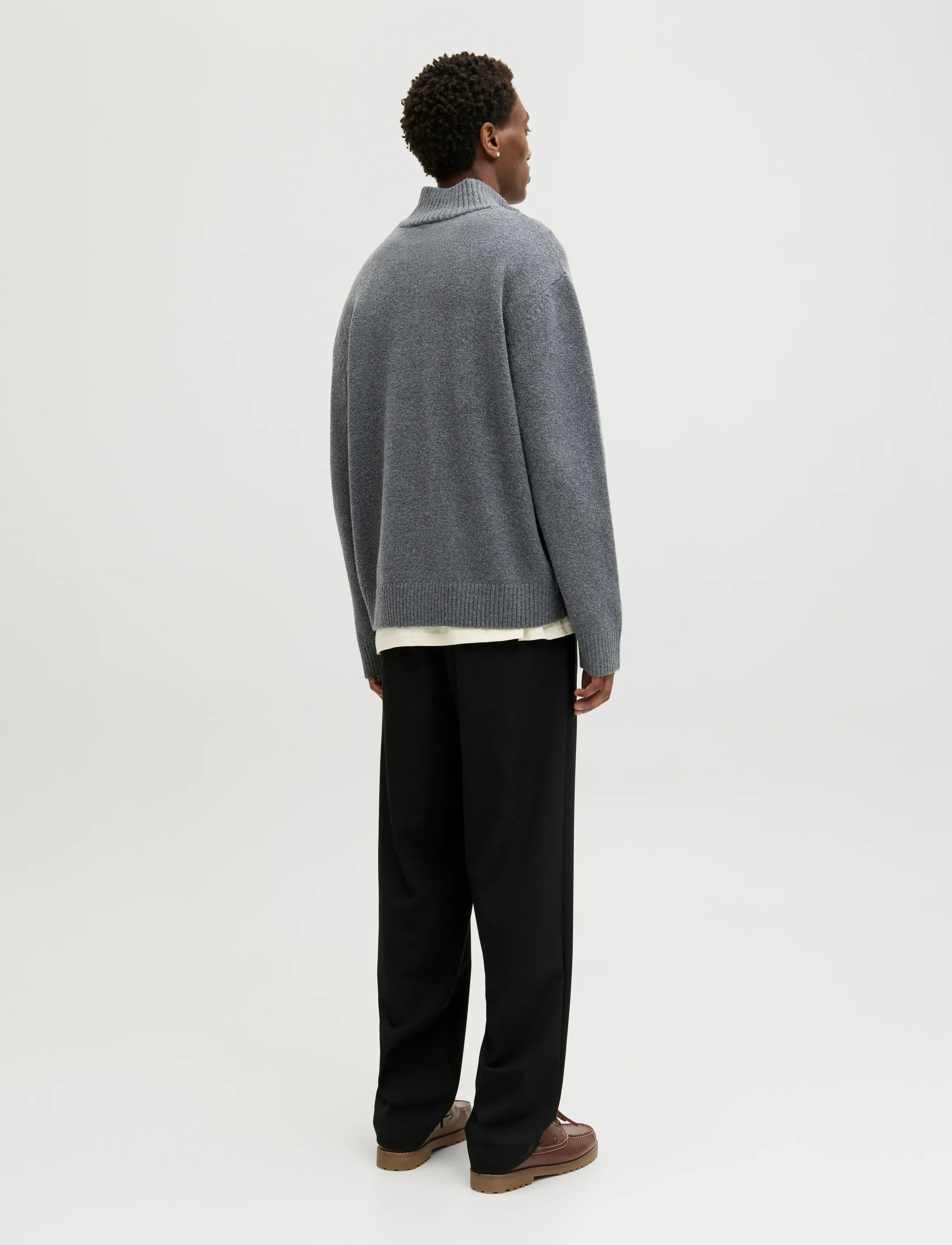 Jack & Jones - JORNORREBRO KNIT HALF ZIP SN - halfzip strik - dark grey melange - 3