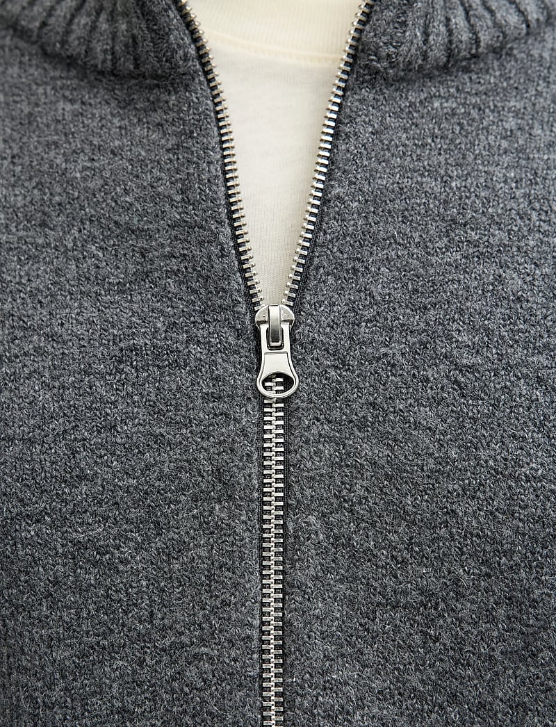 Jack & Jones - JORNORREBRO KNIT HALF ZIP SN - half zip jumpers - dark grey melange - 5