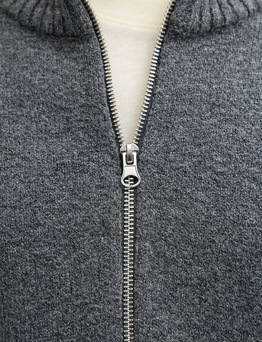 Jack & Jones - JORNORREBRO KNIT HALF ZIP SN - halfzip strik - dark grey melange - 5