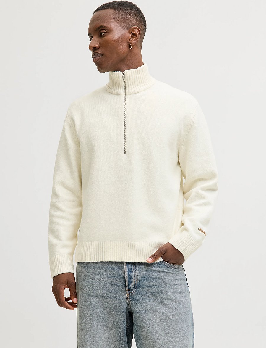 Jack & Jones - JORNORREBRO KNIT HALF ZIP SN - halfzip strik - sea salt - 0