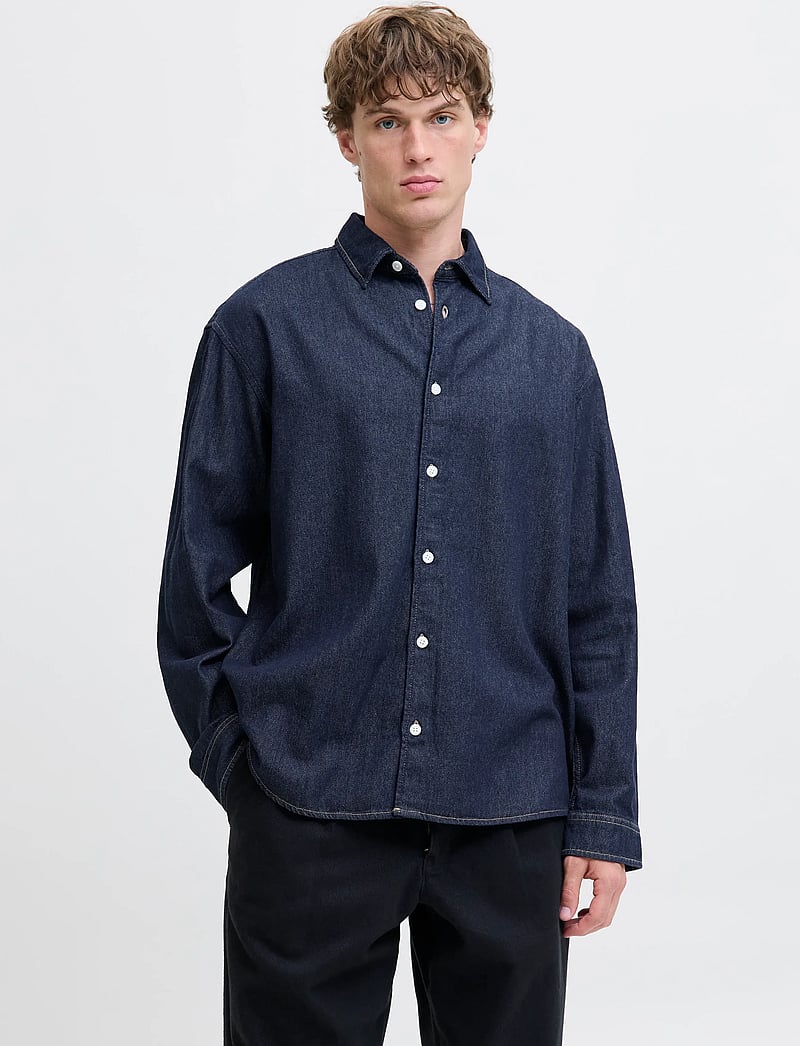 Jack & Jones - JORNORREBRO DENIM SHIRT LS SN - džinsiniai marškiniai - dark blue denim - 0